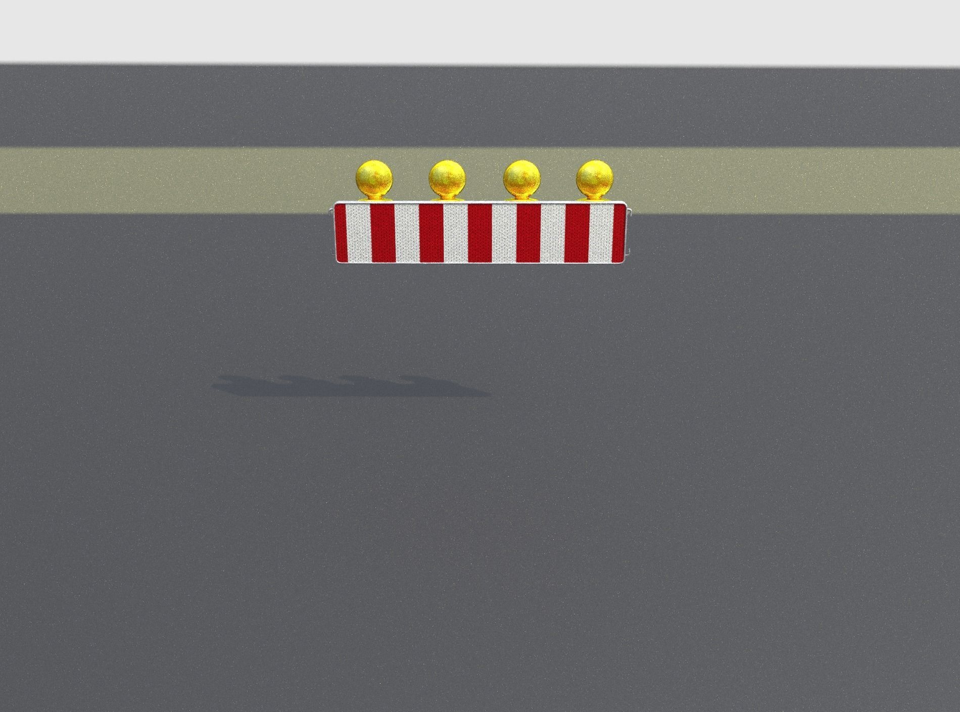 Construction Barrier 4 with warning lights 600-33 250x1200mm Low-poly 3D model_2