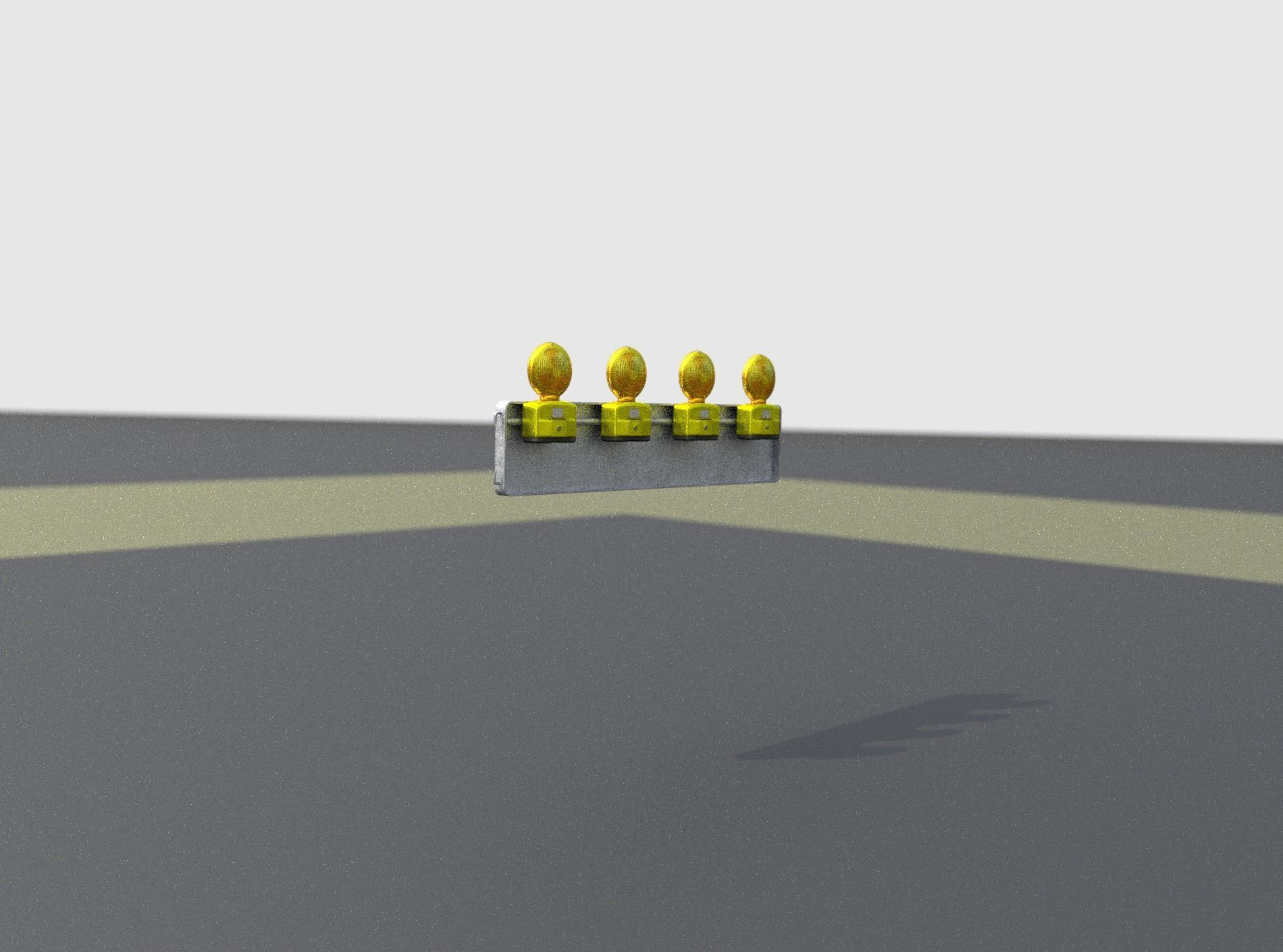 Construction Barrier 4 with warning lights 600-33 250x1200mm Low-poly 3D model_20