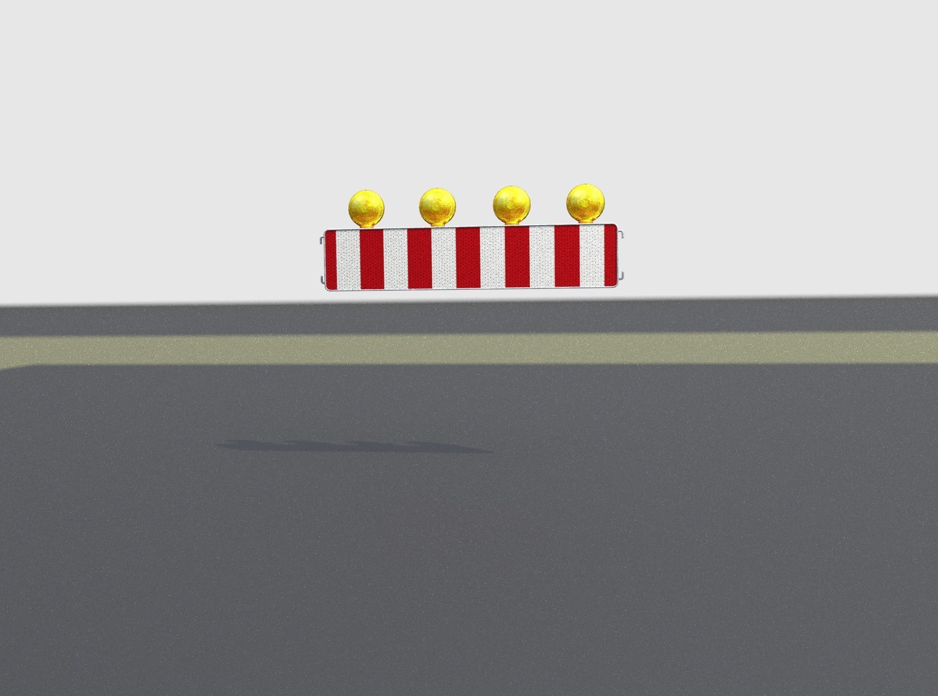 Construction Barrier 4 with warning lights 600-33 250x1200mm Low-poly 3D model_4