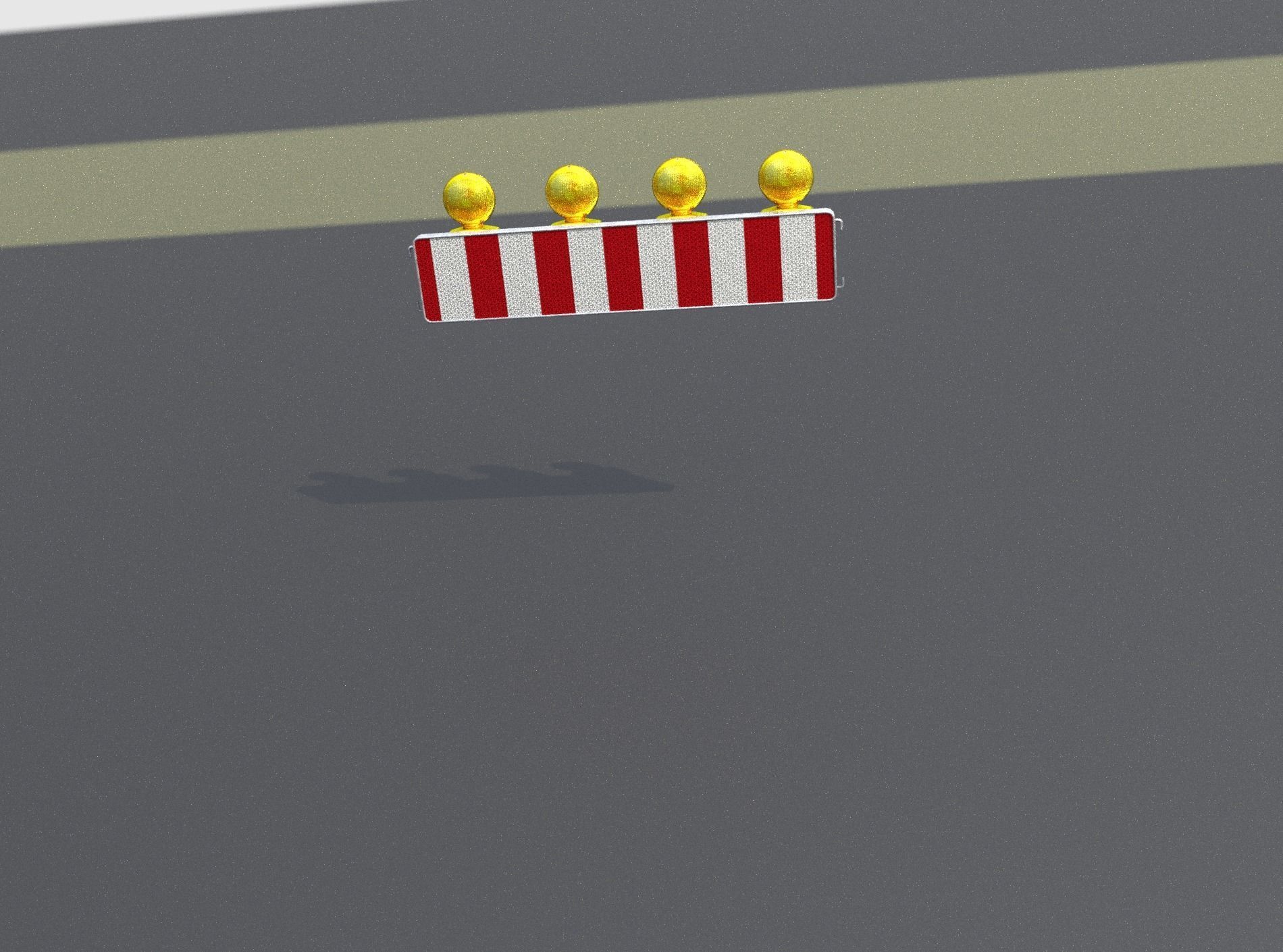 Construction Barrier 4 with warning lights 600-33 250x1200mm Low-poly 3D model_48