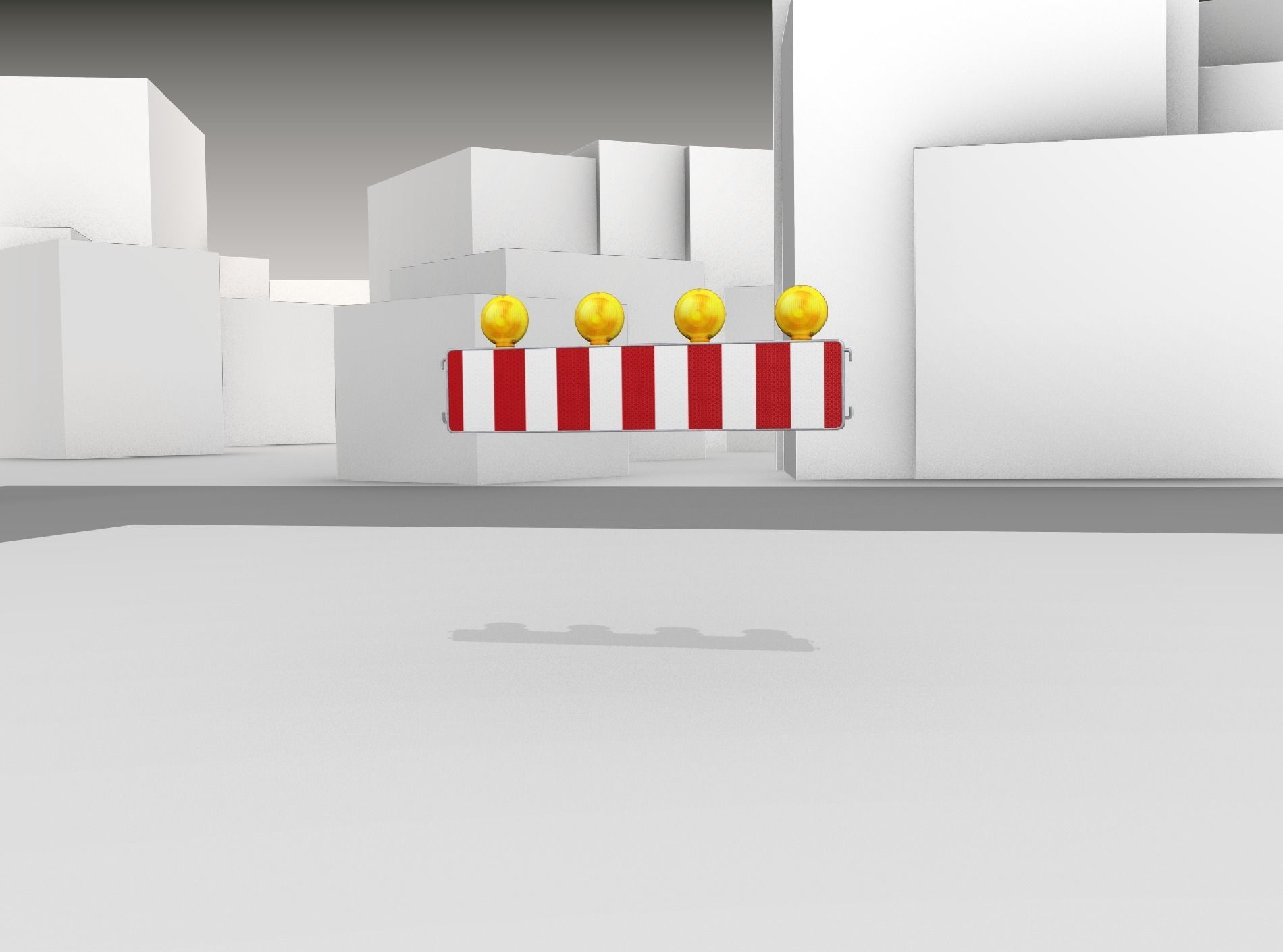 Construction Barrier 4 with warning lights 600-33 250x1200mm Low-poly 3D model_5