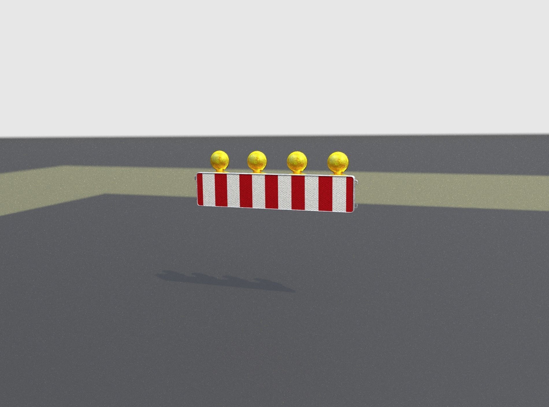 Construction Barrier 4 with warning lights 600-33 250x1200mm Low-poly 3D model_6
