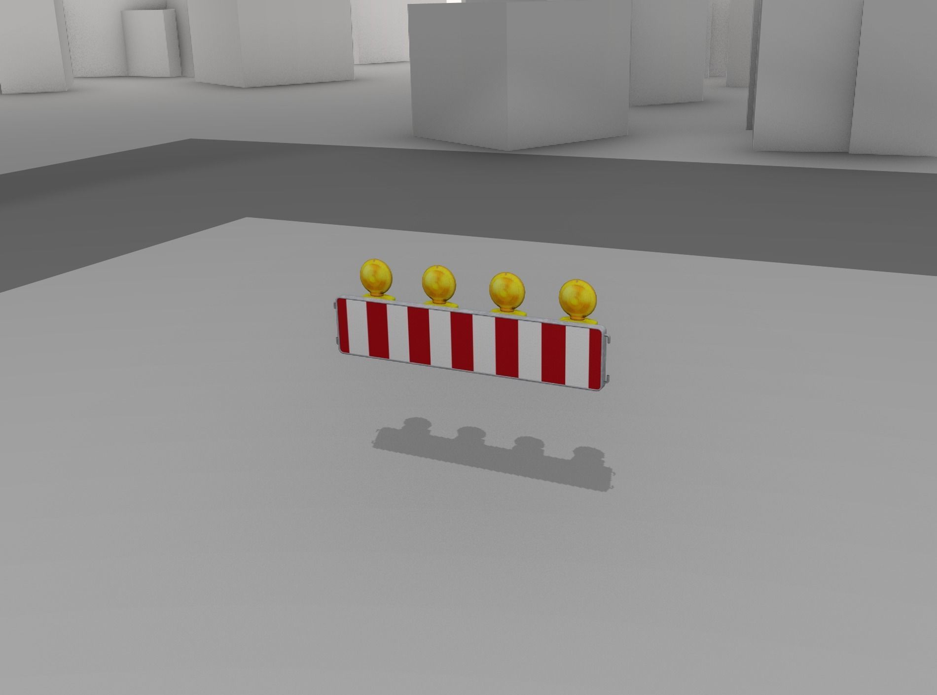 Construction Barrier 4 with warning lights 600-33 250x1200mm Low-poly 3D model_7