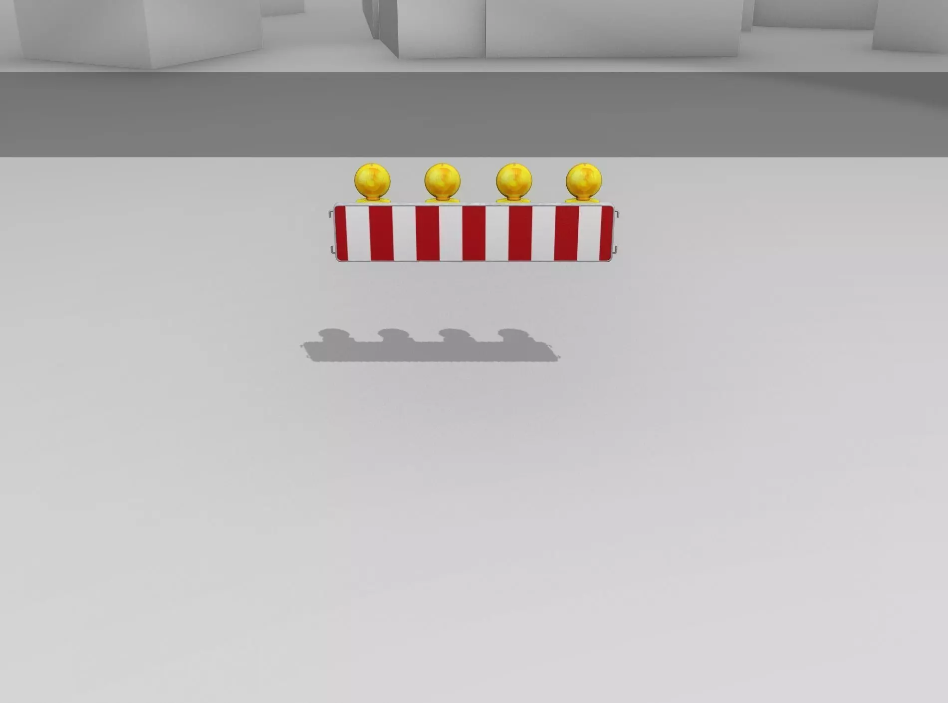 Construction Barrier 4 with warning lights 600-33 250x1200mm Low-poly 3D model_0