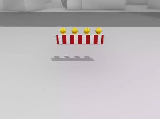 Construction Barrier 4 with warning lights 600-33 250x1200mm Low-poly 3D model