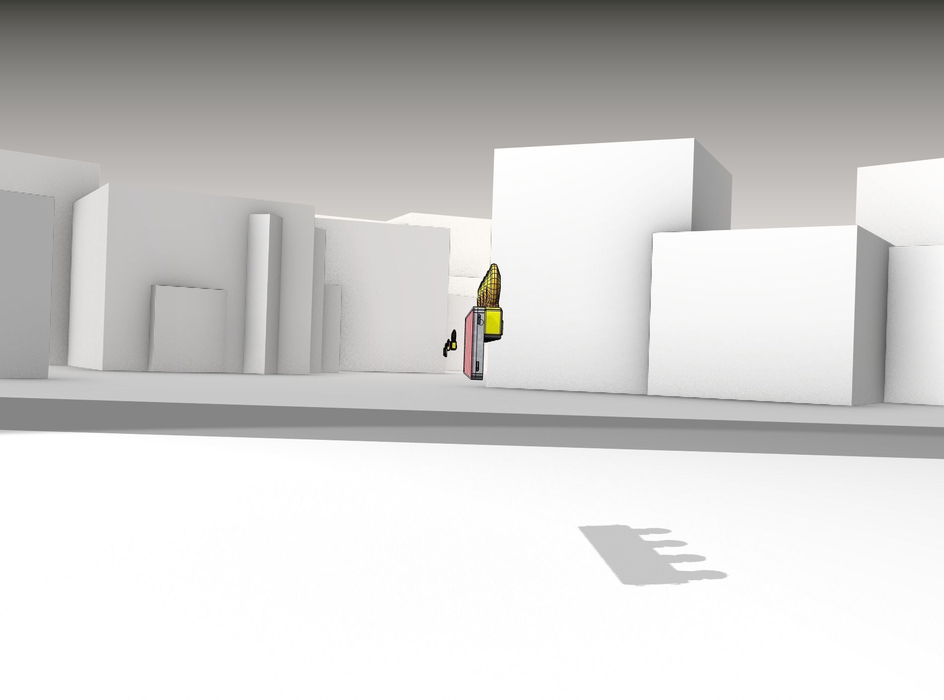 Construction Barrier 4 with warning lights 600-33 250x1200mm Low-poly 3D model_13