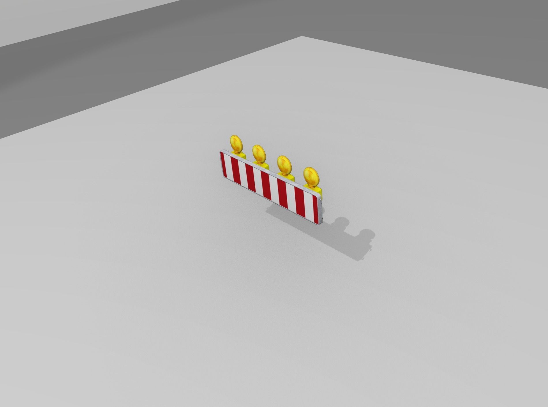 Construction Barrier 4 with warning lights 600-33 250x1200mm Low-poly 3D model_9