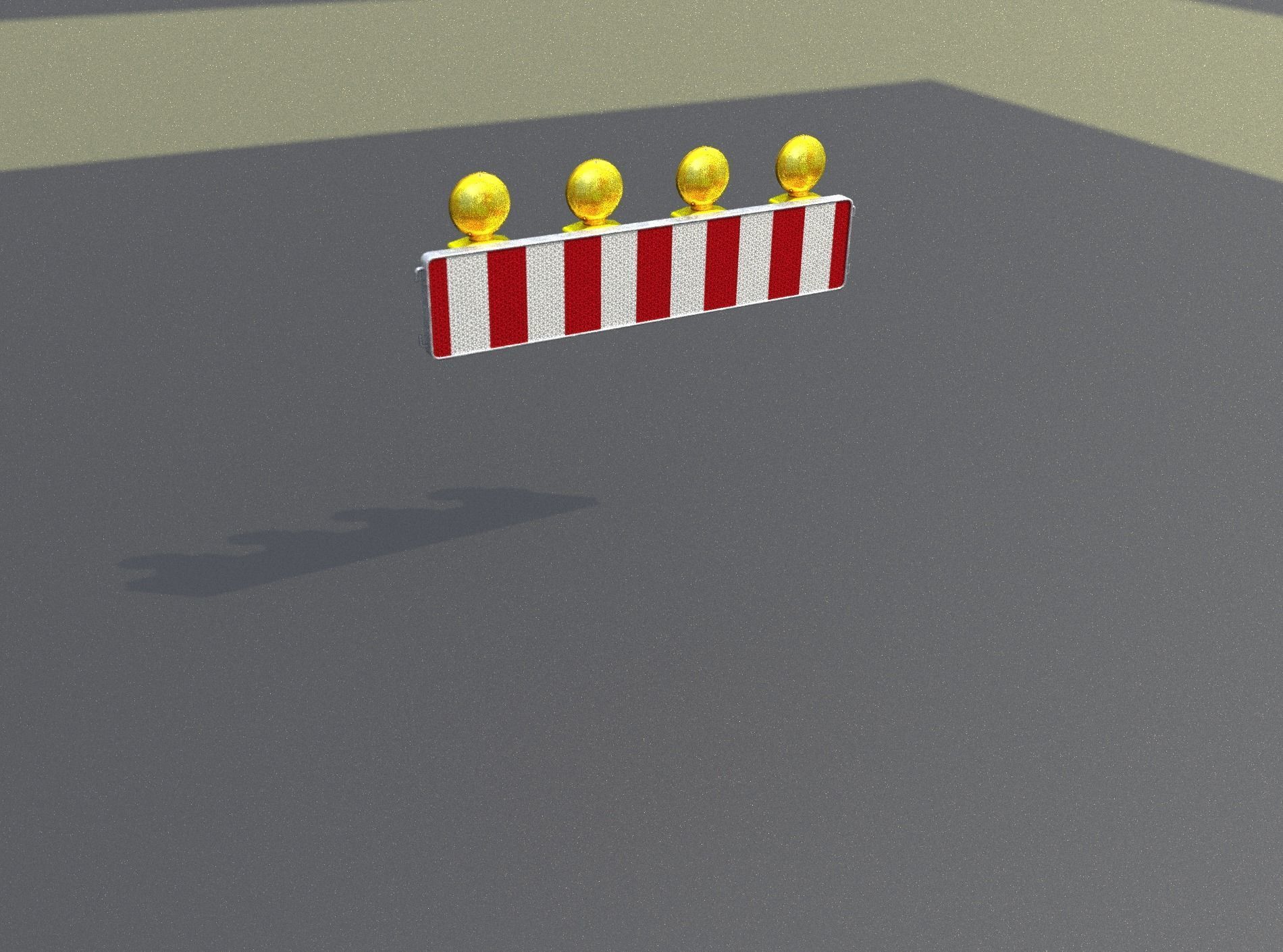 Construction Barrier 4 with warning lights 600-33 250x1200mm Low-poly 3D model_44