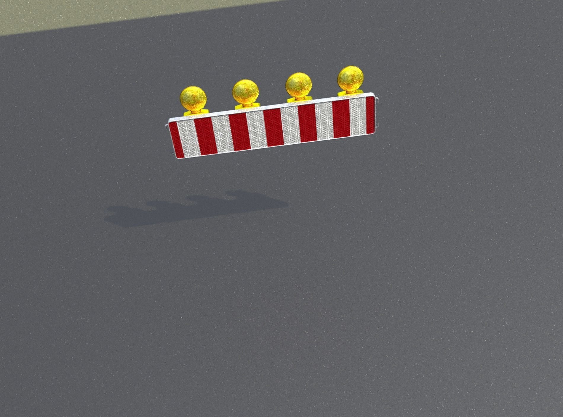 Construction Barrier 4 with warning lights 600-33 250x1200mm Low-poly 3D model_46