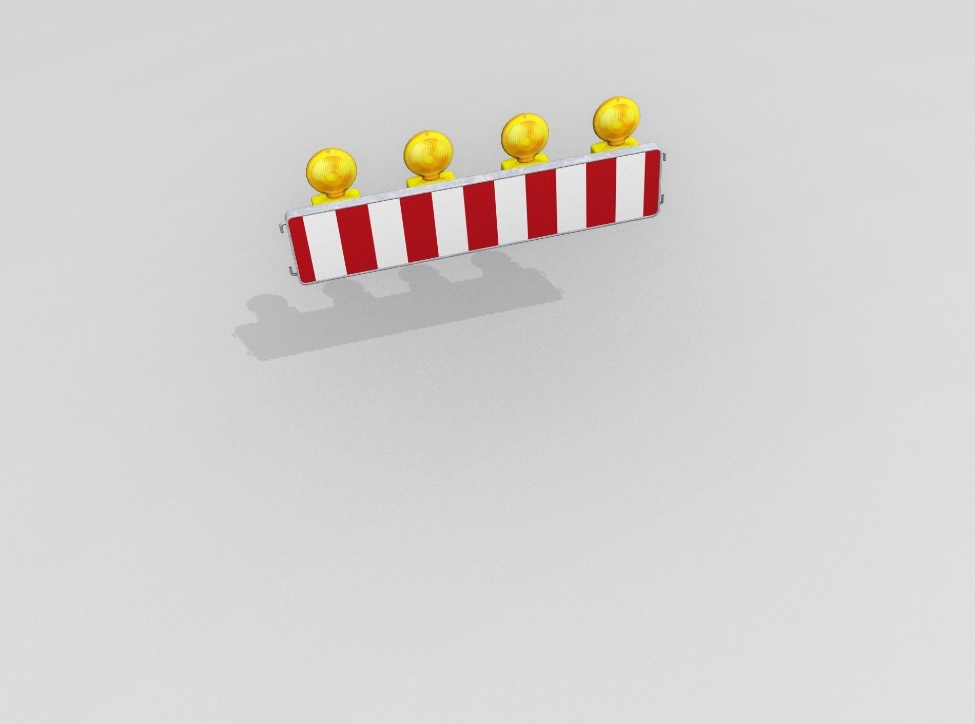 Construction Barrier 4 with warning lights 600-33 250x1200mm Low-poly 3D model_45