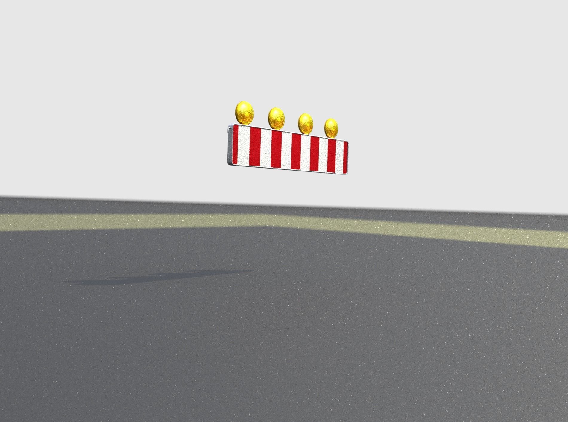 Construction Barrier 4 with warning lights 600-33 250x1200mm Low-poly 3D model_42