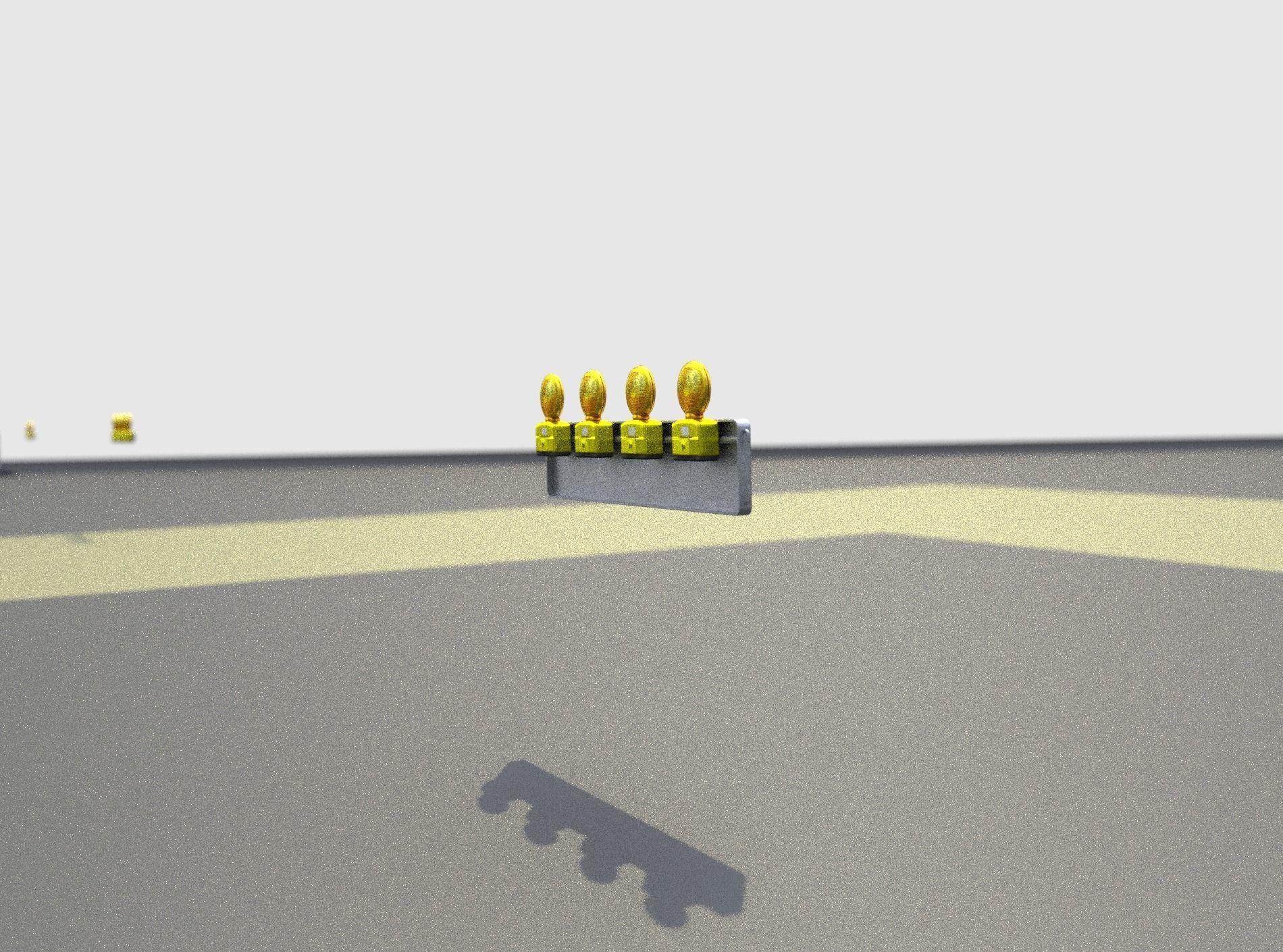 Construction Barrier 4 with warning lights 600-33 250x1200mm Low-poly 3D model_32