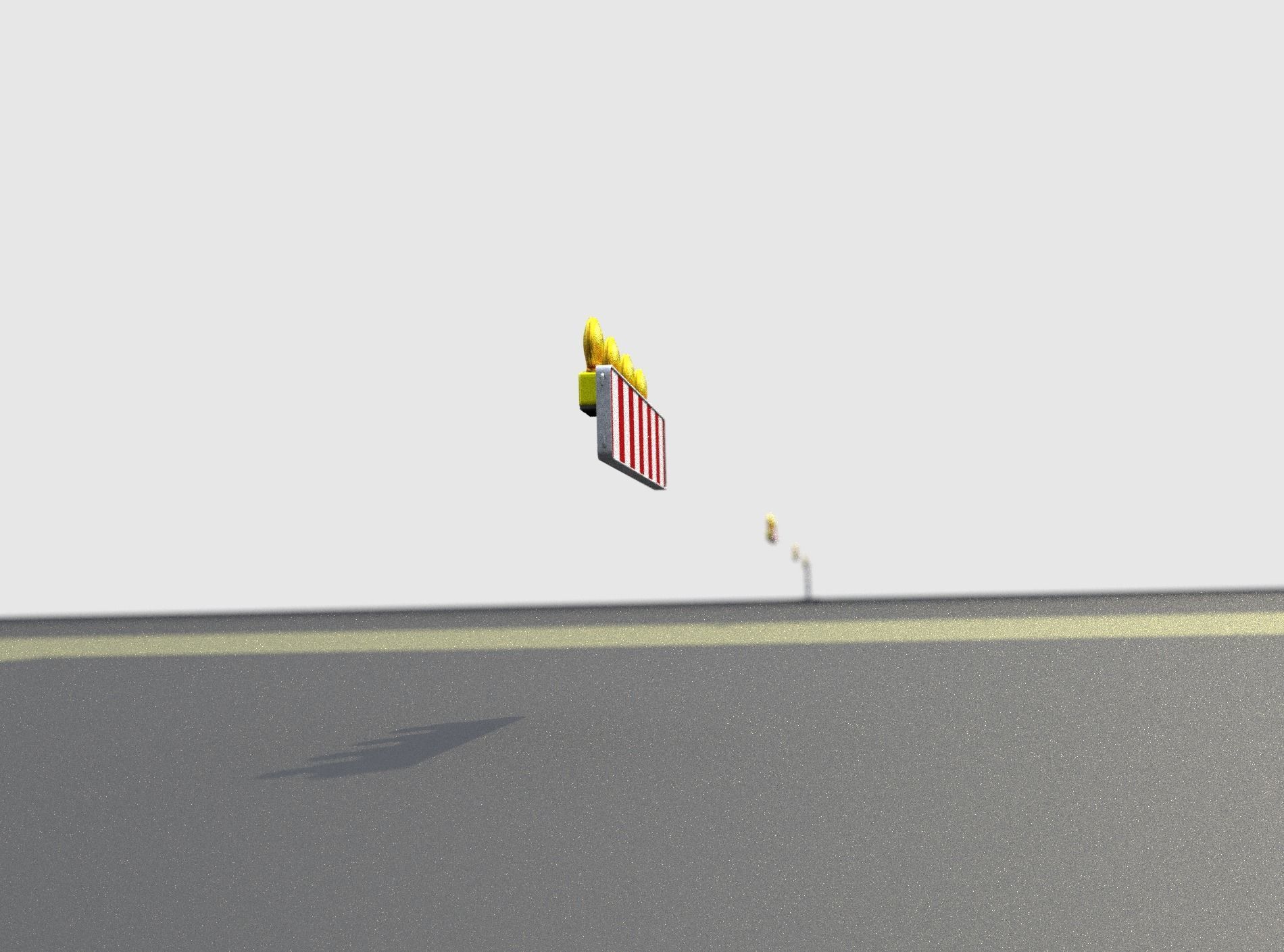 Construction Barrier 4 with warning lights 600-33 250x1200mm Low-poly 3D model_36