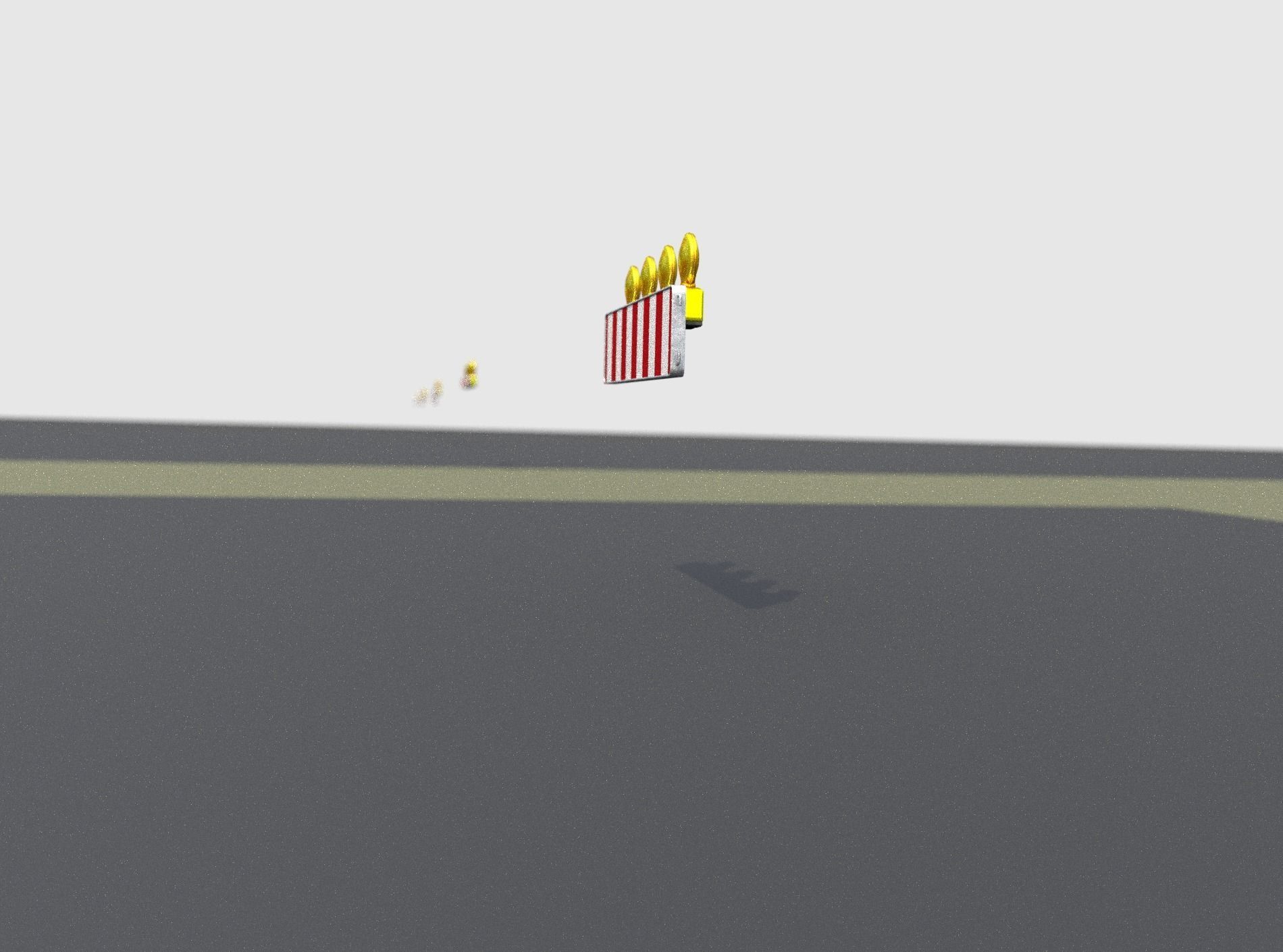 Construction Barrier 4 with warning lights 600-33 250x1200mm Low-poly 3D model_12