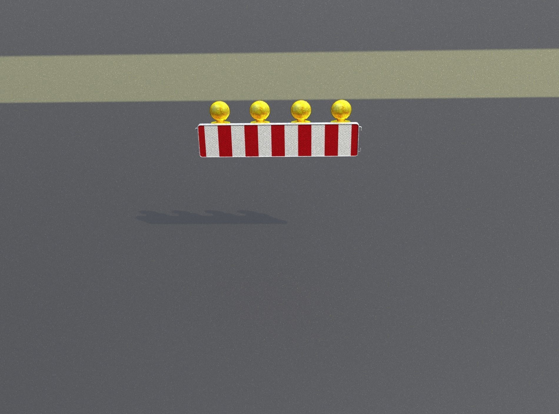 Construction Barrier 4 with warning lights 600-33 250x1200mm Low-poly 3D model_50