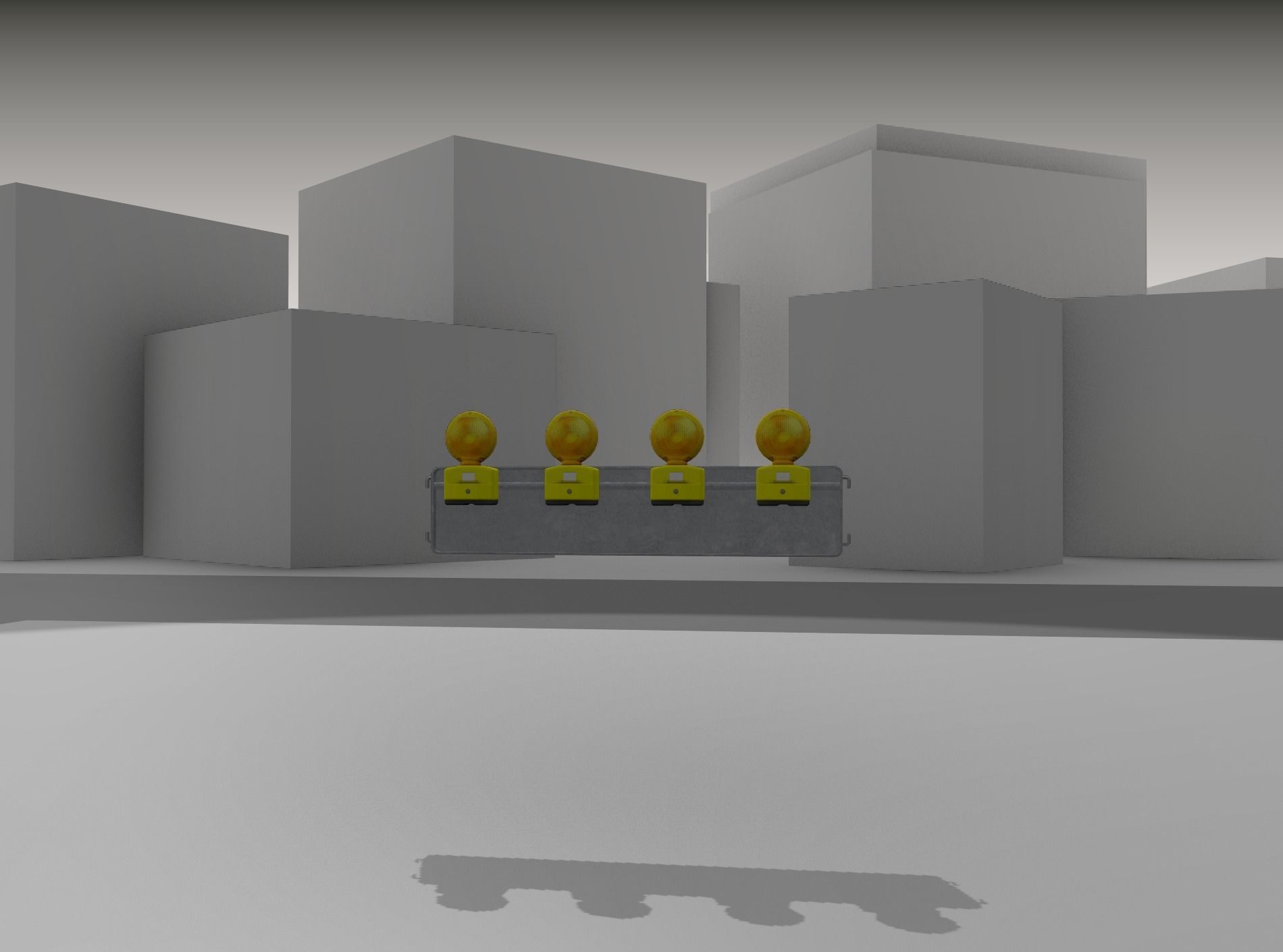 Construction Barrier 4 with warning lights 600-33 250x1200mm Low-poly 3D model_27