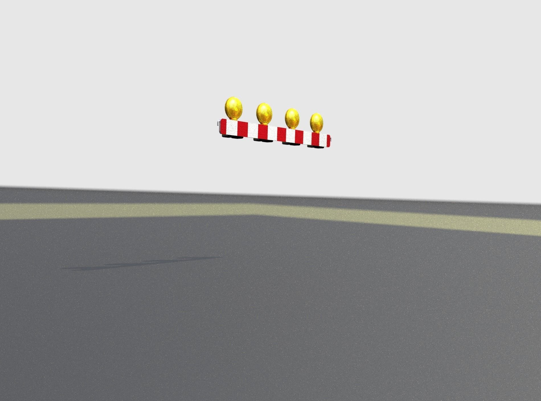 Construction Barrier 4 with warning lights 600-31 100x1200mm Low-poly 3D model_41