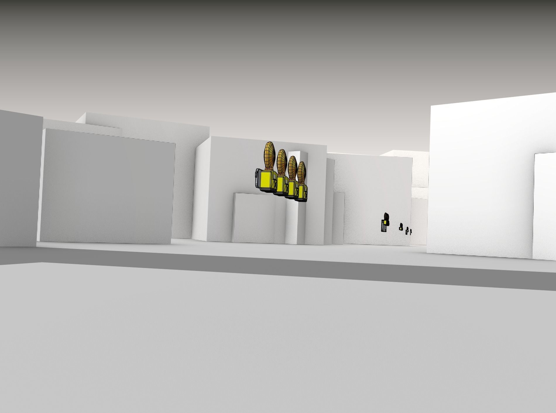 Construction Barrier 4 with warning lights 600-31 100x1200mm Low-poly 3D model_14