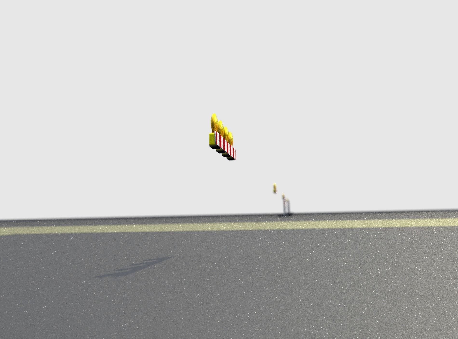 Construction Barrier 4 with warning lights 600-31 100x1200mm Low-poly 3D model_35