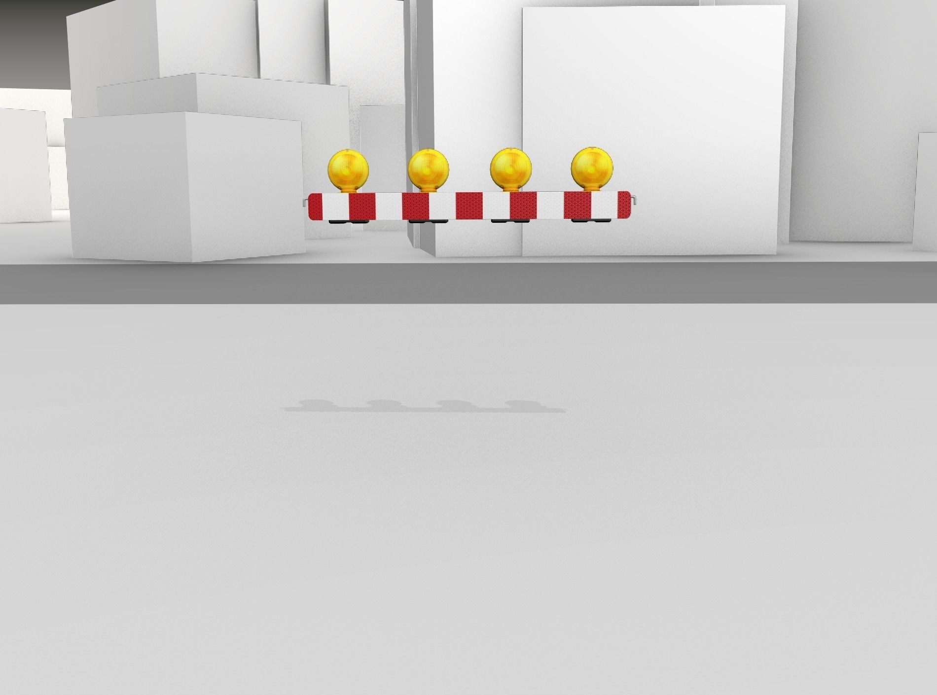 Construction Barrier 4 with warning lights 600-31 100x1200mm Low-poly 3D model_3