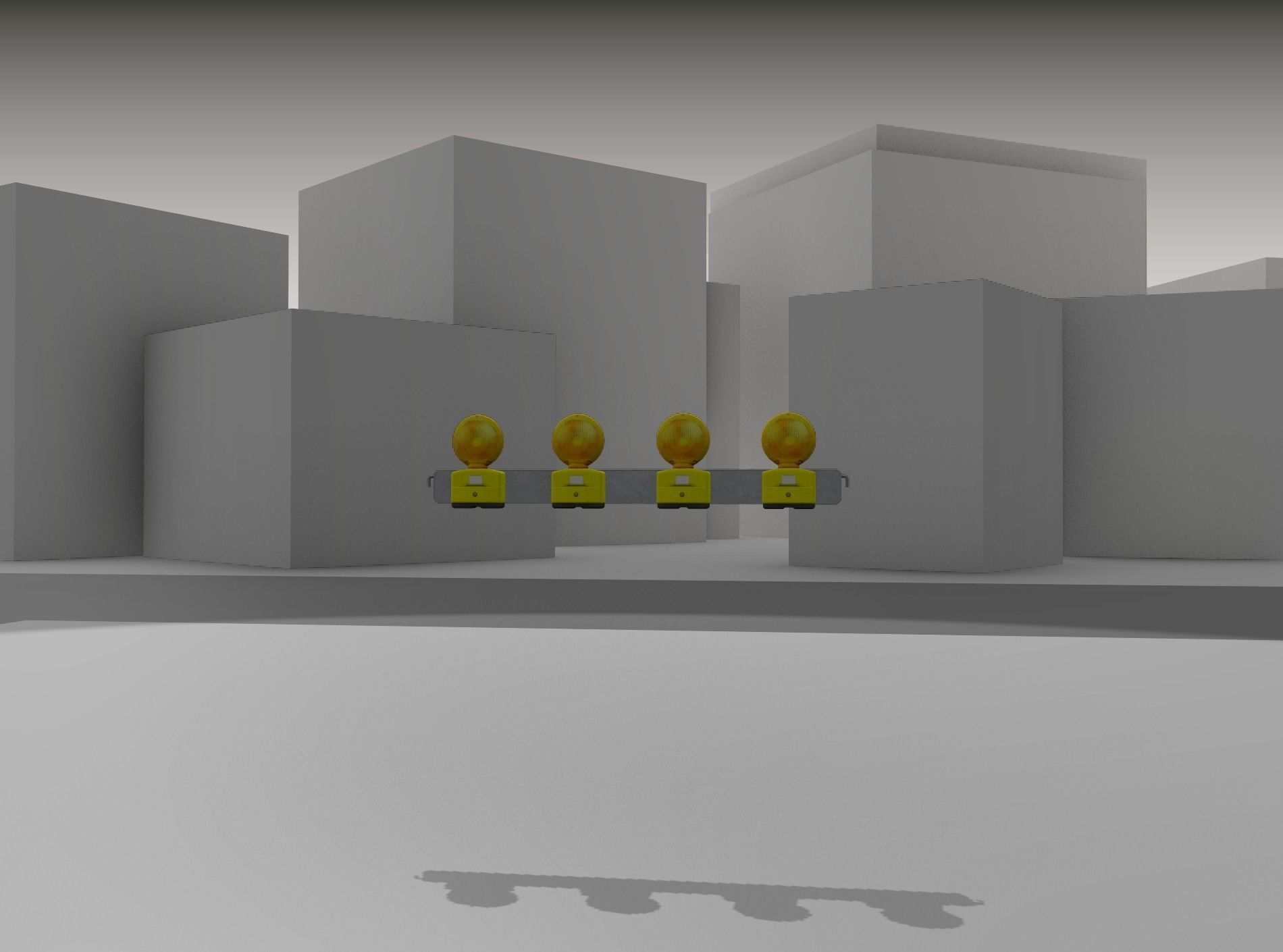 Construction Barrier 4 with warning lights 600-31 100x1200mm Low-poly 3D model_26