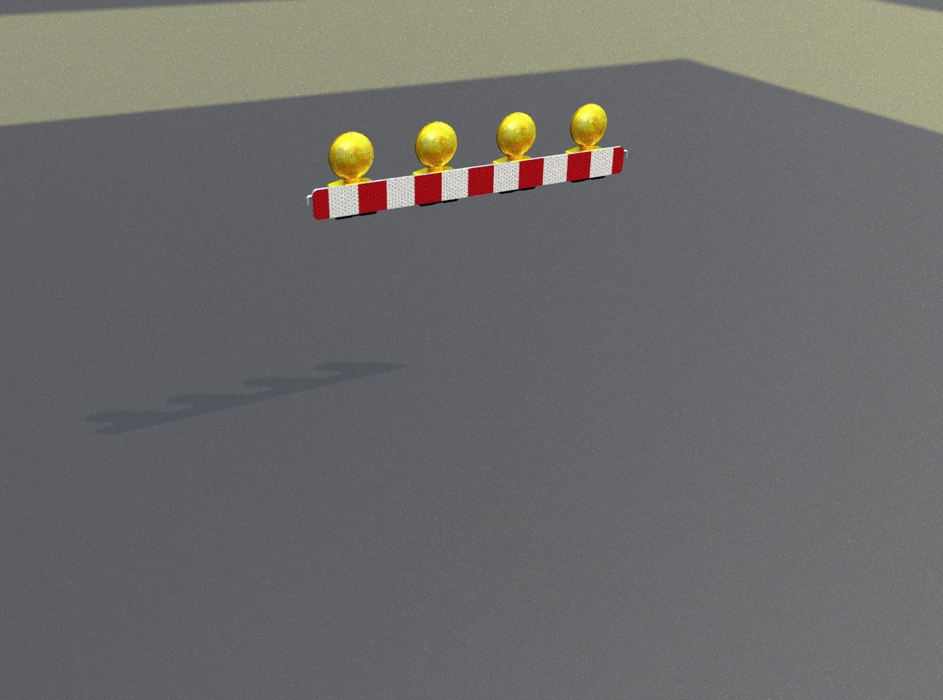 Construction Barrier 4 with warning lights 600-31 100x1200mm Low-poly 3D model_43