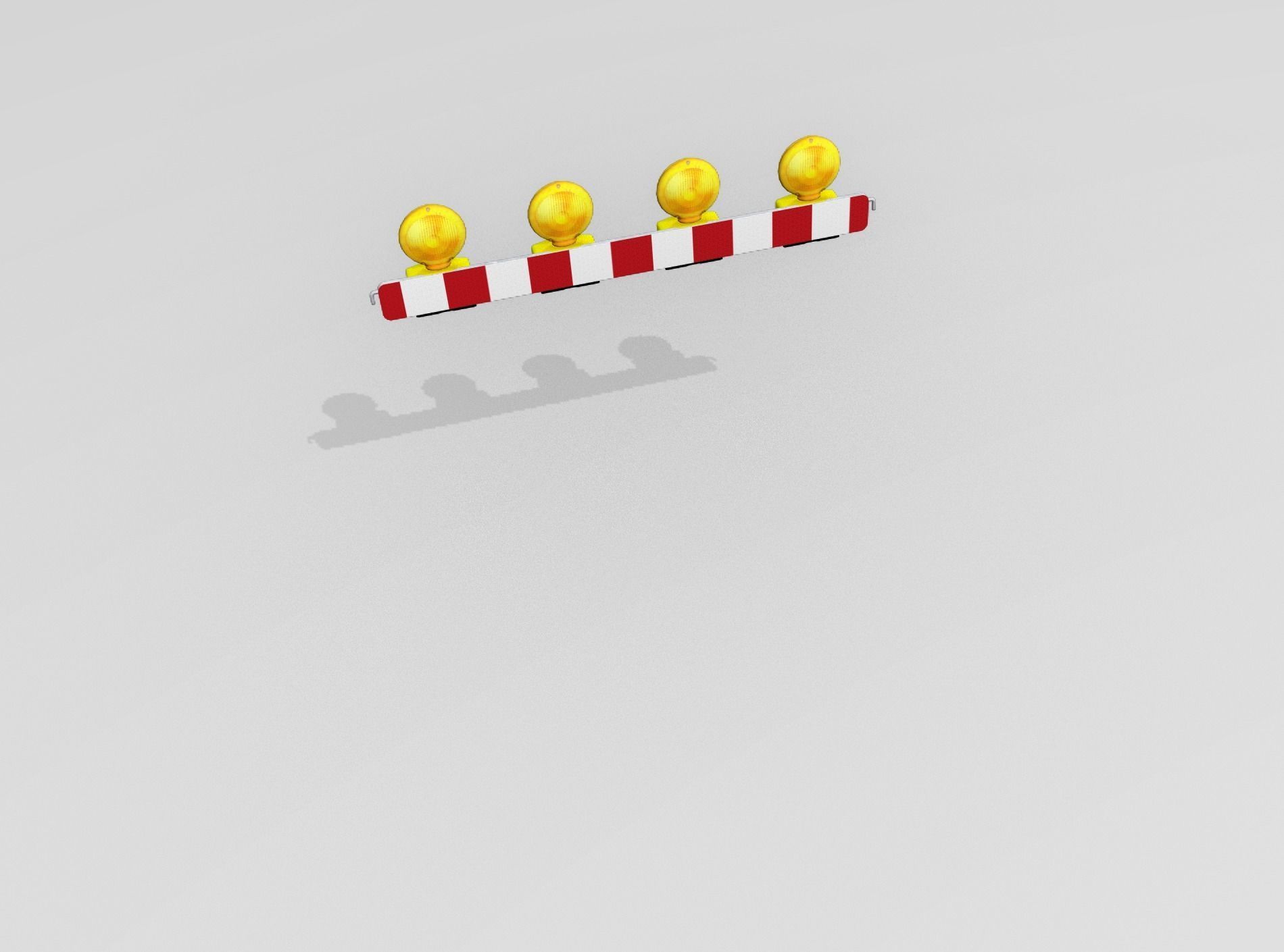 Construction Barrier 4 with warning lights 600-31 100x1200mm Low-poly 3D model_44