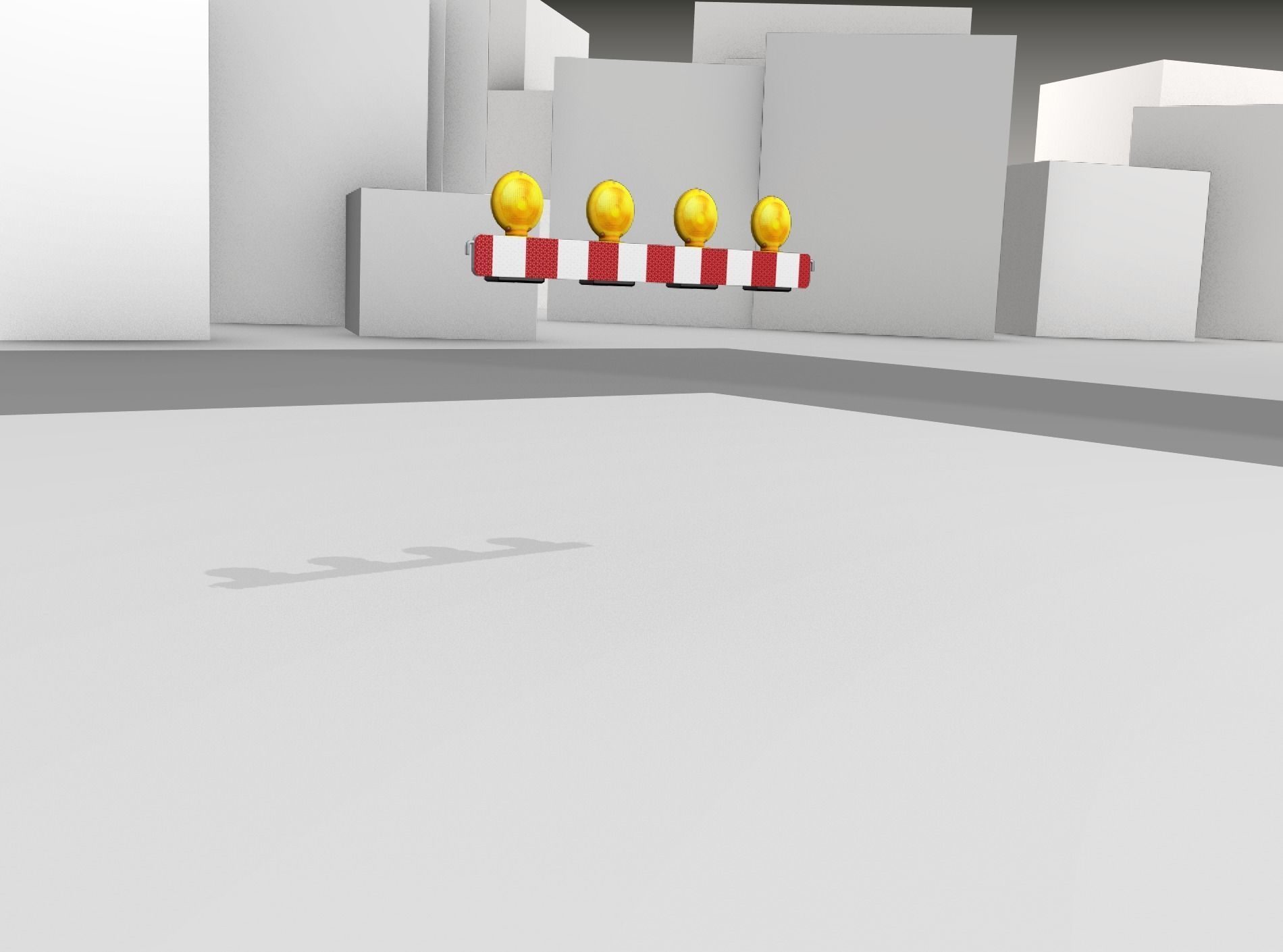 Construction Barrier 4 with warning lights 600-31 100x1200mm Low-poly 3D model_42