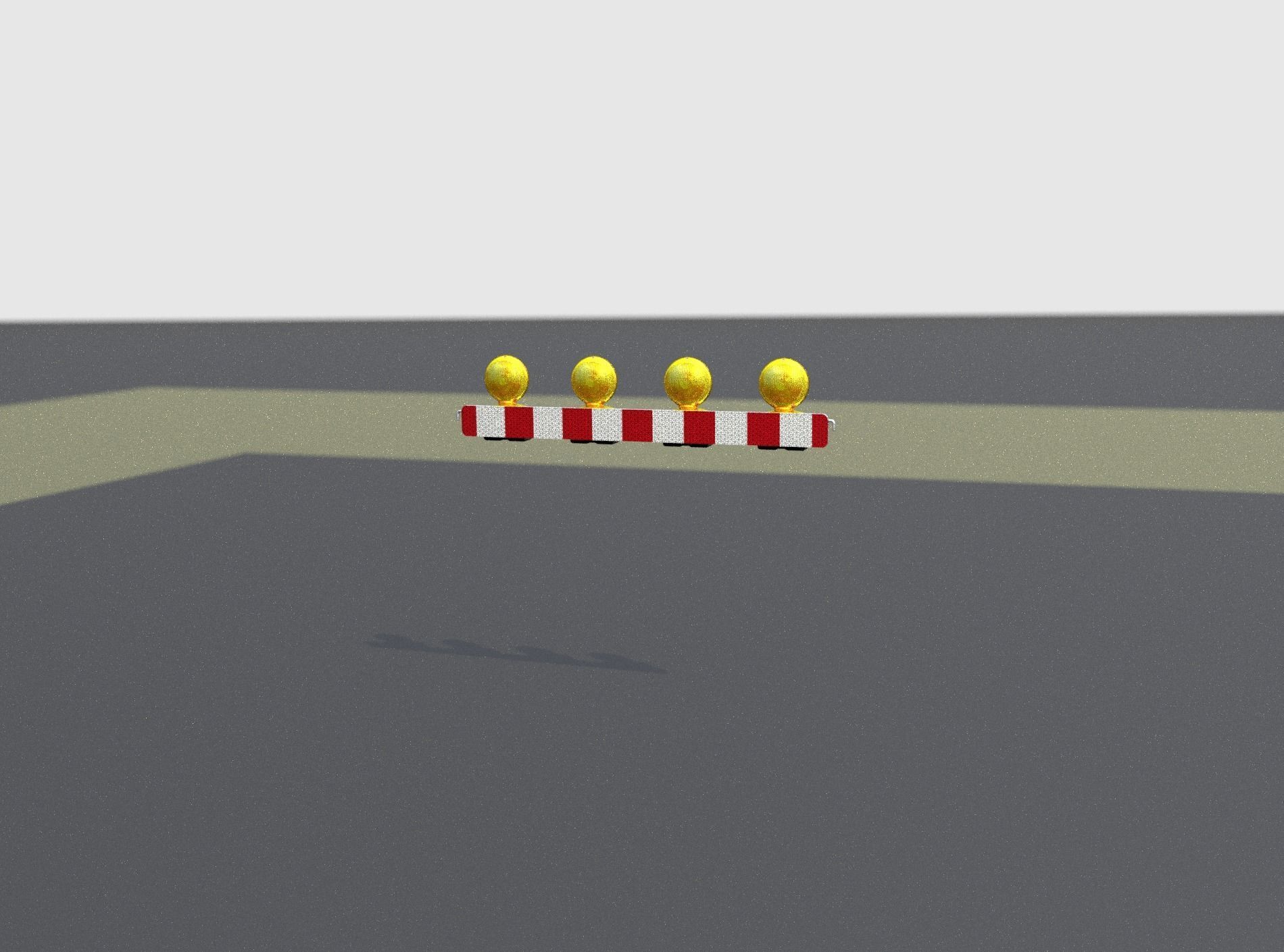 Construction Barrier 4 with warning lights 600-31 100x1200mm Low-poly 3D model_5
