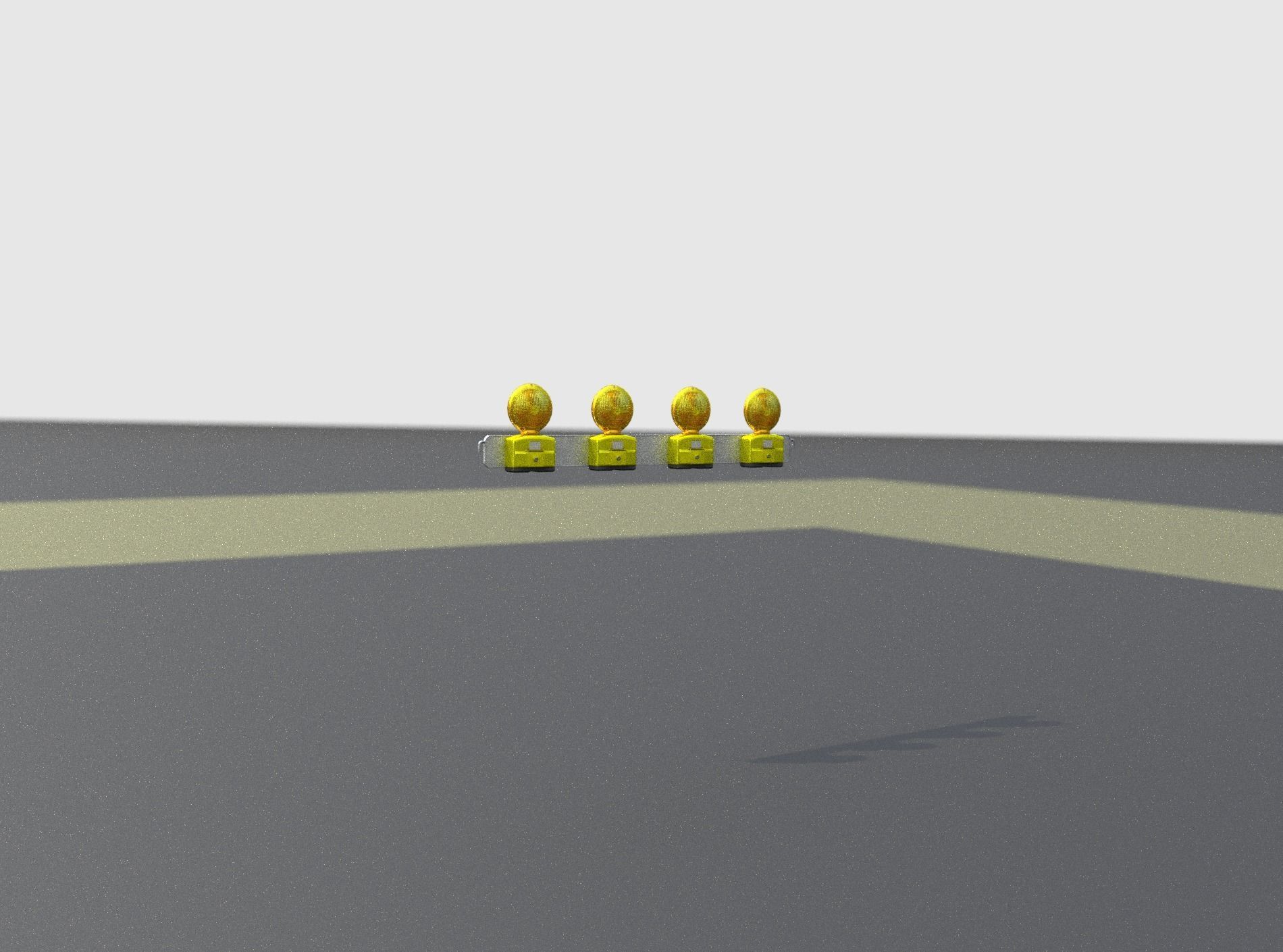 Construction Barrier 4 with warning lights 600-31 100x1200mm Low-poly 3D model_21