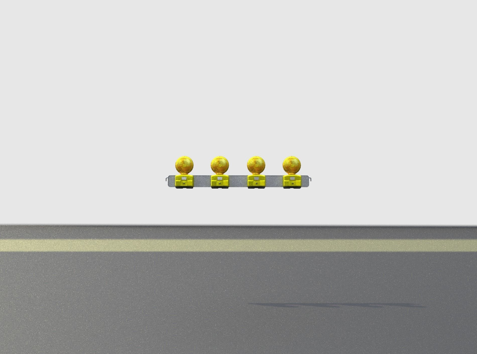 Construction Barrier 4 with warning lights 600-31 100x1200mm Low-poly 3D model_25