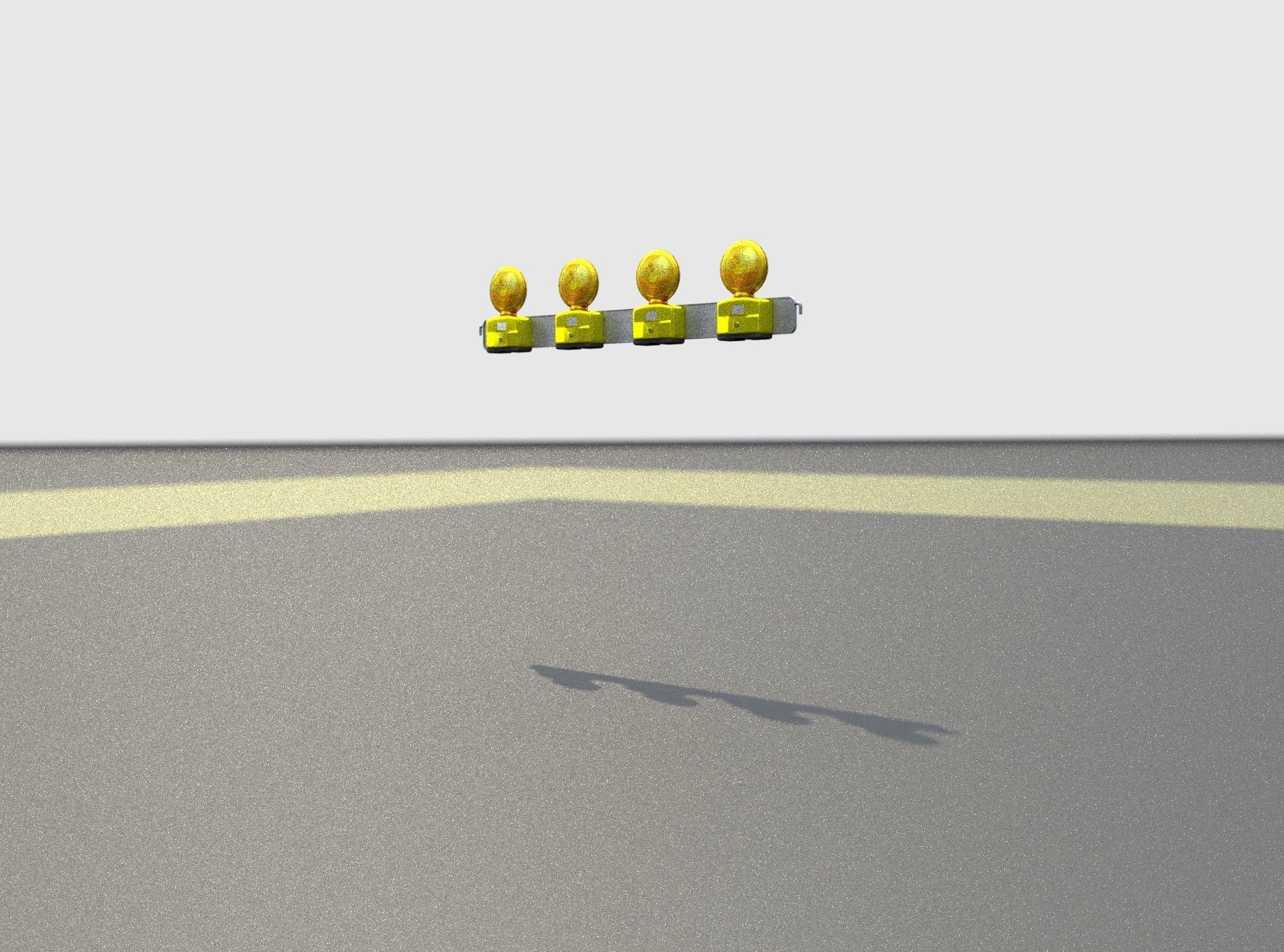 Construction Barrier 4 with warning lights 600-31 100x1200mm Low-poly 3D model_29