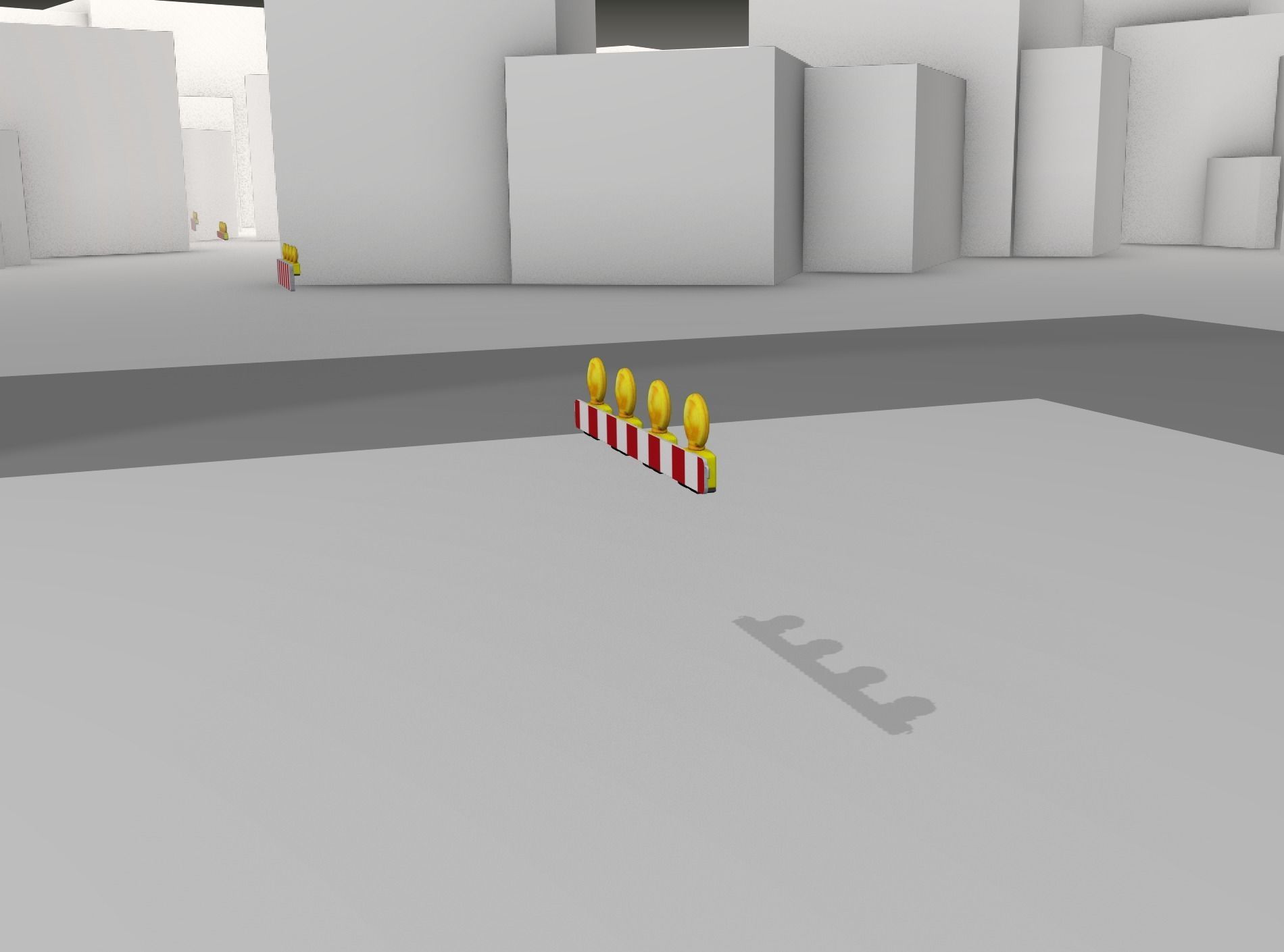 Construction Barrier 4 with warning lights 600-31 100x1200mm Low-poly 3D model_10