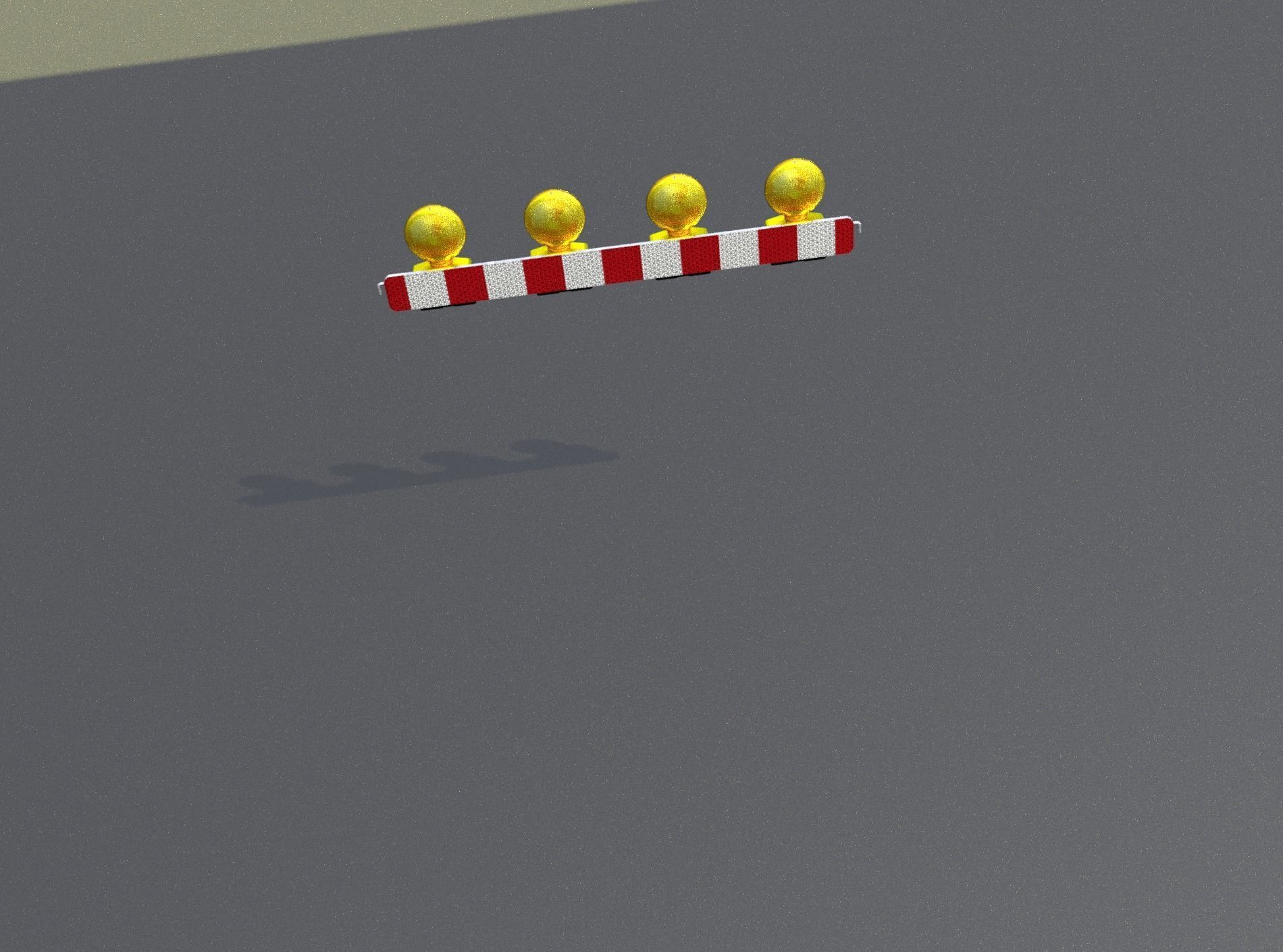 Construction Barrier 4 with warning lights 600-31 100x1200mm Low-poly 3D model_45