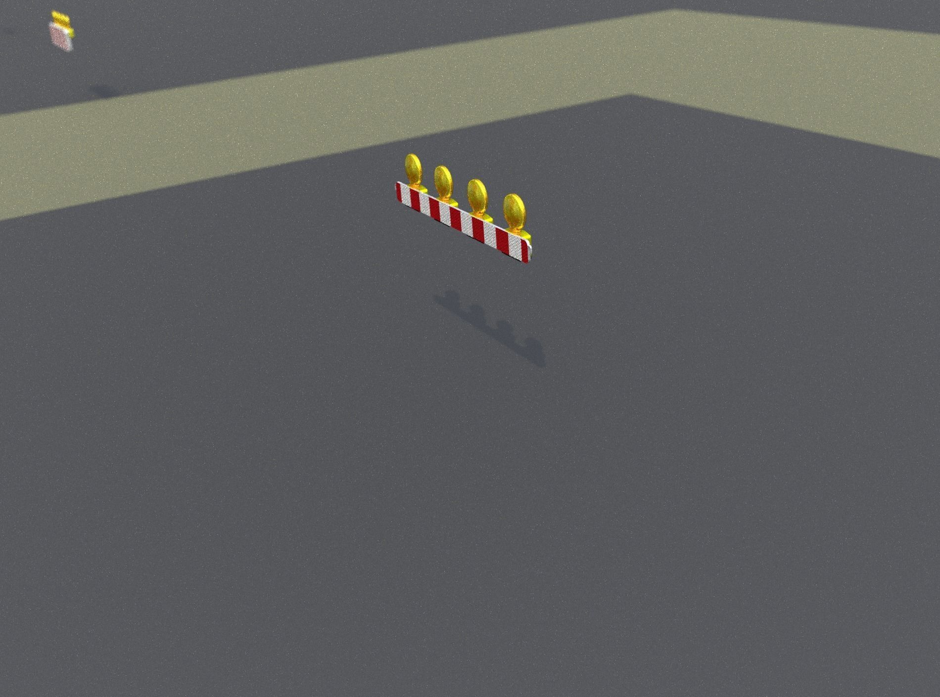 Construction Barrier 4 with warning lights 600-31 100x1200mm Low-poly 3D model_9