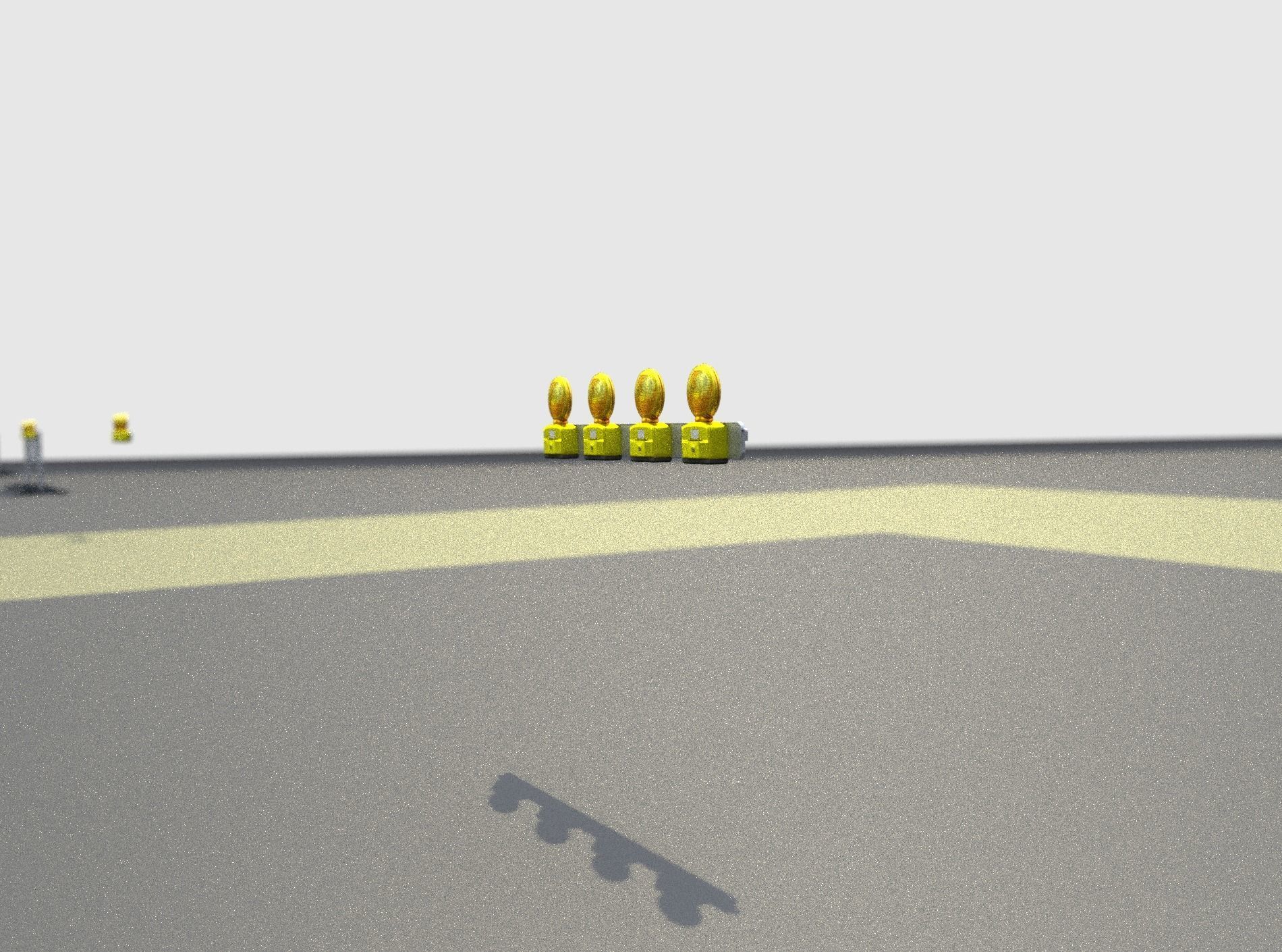 Construction Barrier 4 with warning lights 600-31 100x1200mm Low-poly 3D model_31