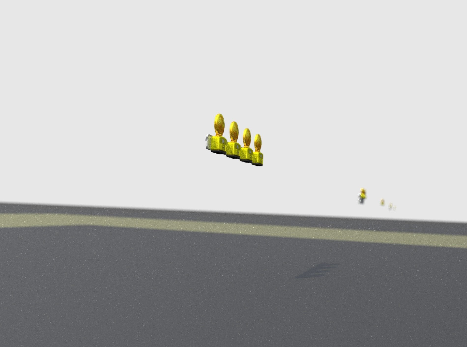 Construction Barrier 4 with warning lights 600-31 100x1200mm Low-poly 3D model_15