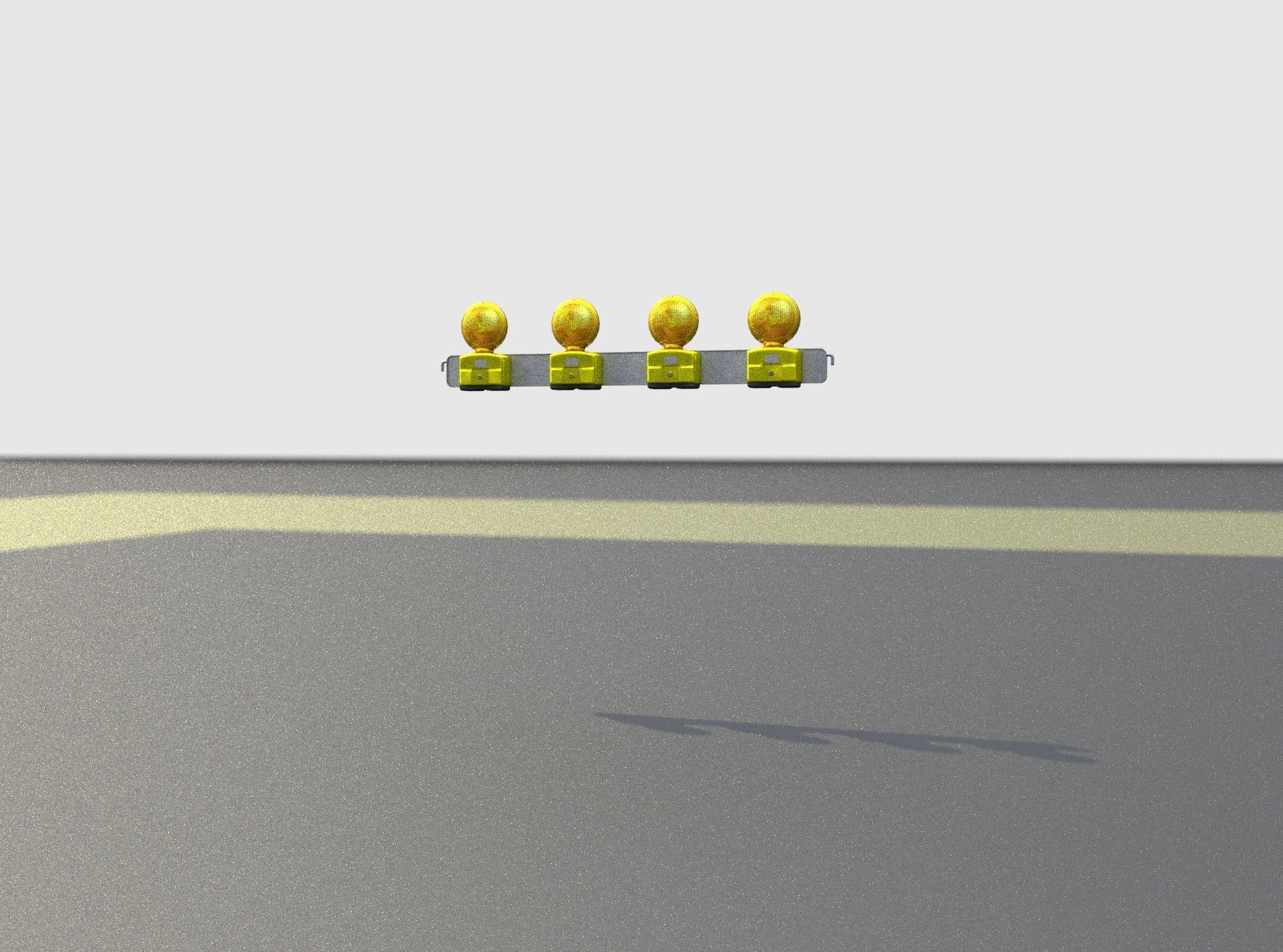 Construction Barrier 4 with warning lights 600-31 100x1200mm Low-poly 3D model_27