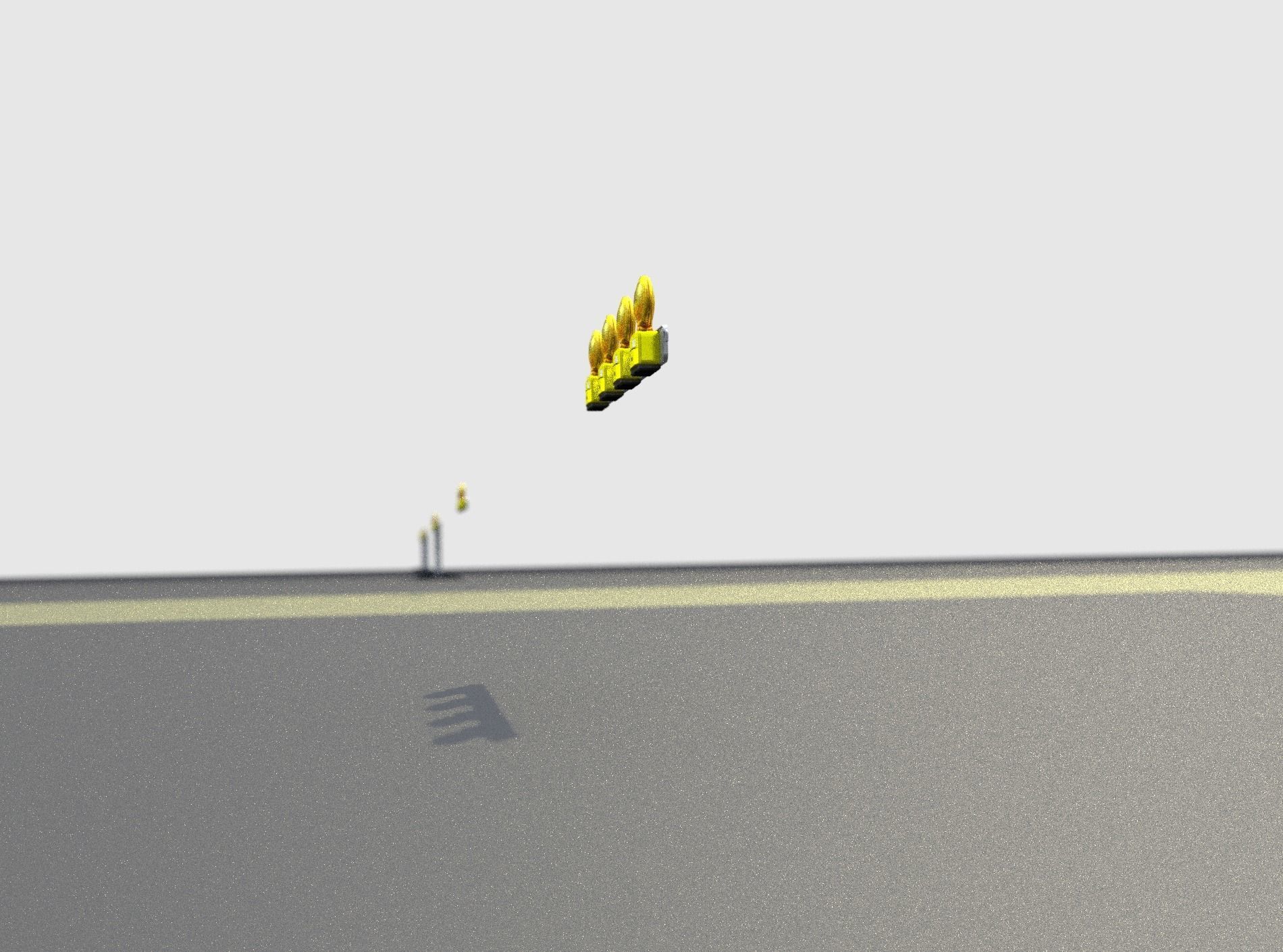 Construction Barrier 4 with warning lights 600-31 100x1200mm Low-poly 3D model_33