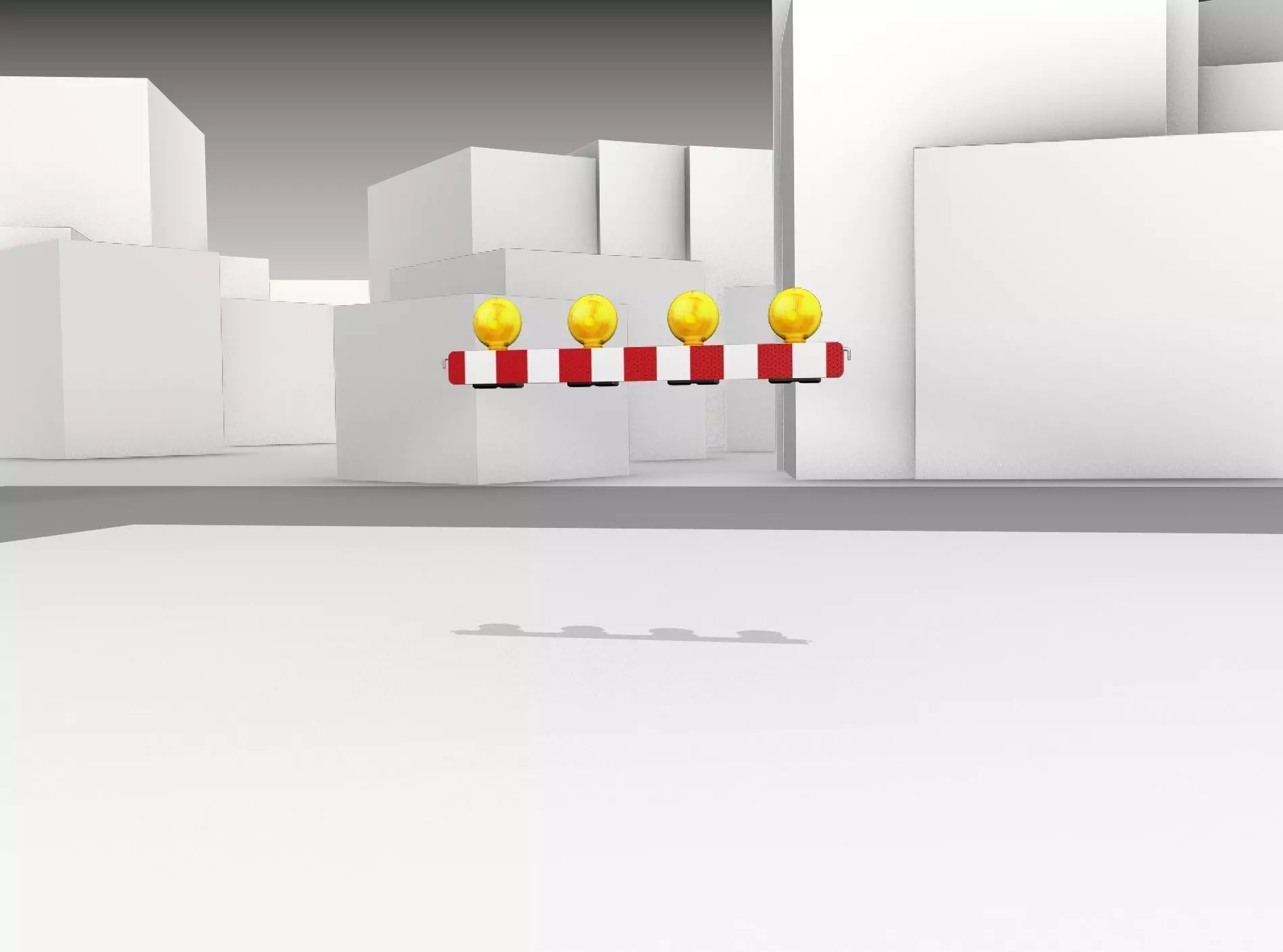 Construction Barrier 4 with warning lights 600-31 100x1200mm Low-poly 3D model_0