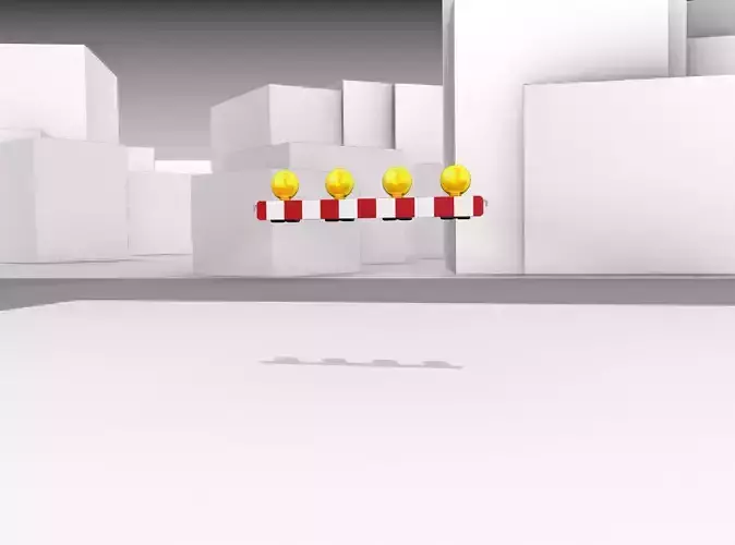 Construction Barrier 4 with warning lights 600-31 100x1200mm Low-poly 3D model