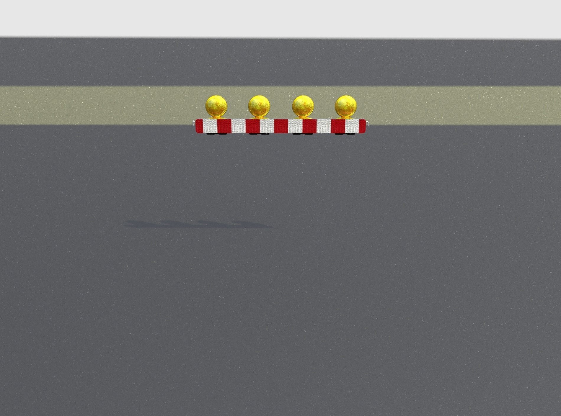 Construction Barrier 4 with warning lights 600-31 100x1200mm Low-poly 3D model_2