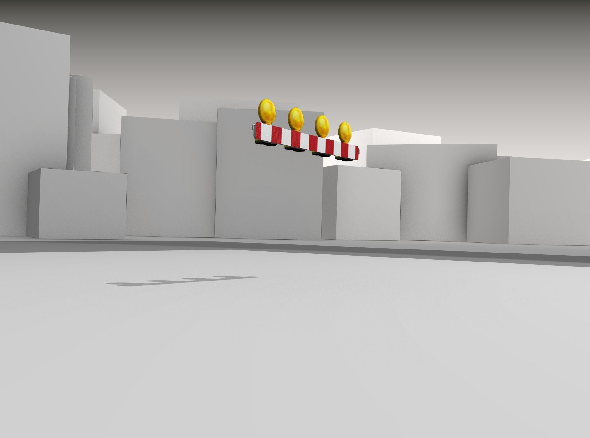 Construction Barrier 4 with warning lights 600-31 100x1200mm Low-poly 3D model_40