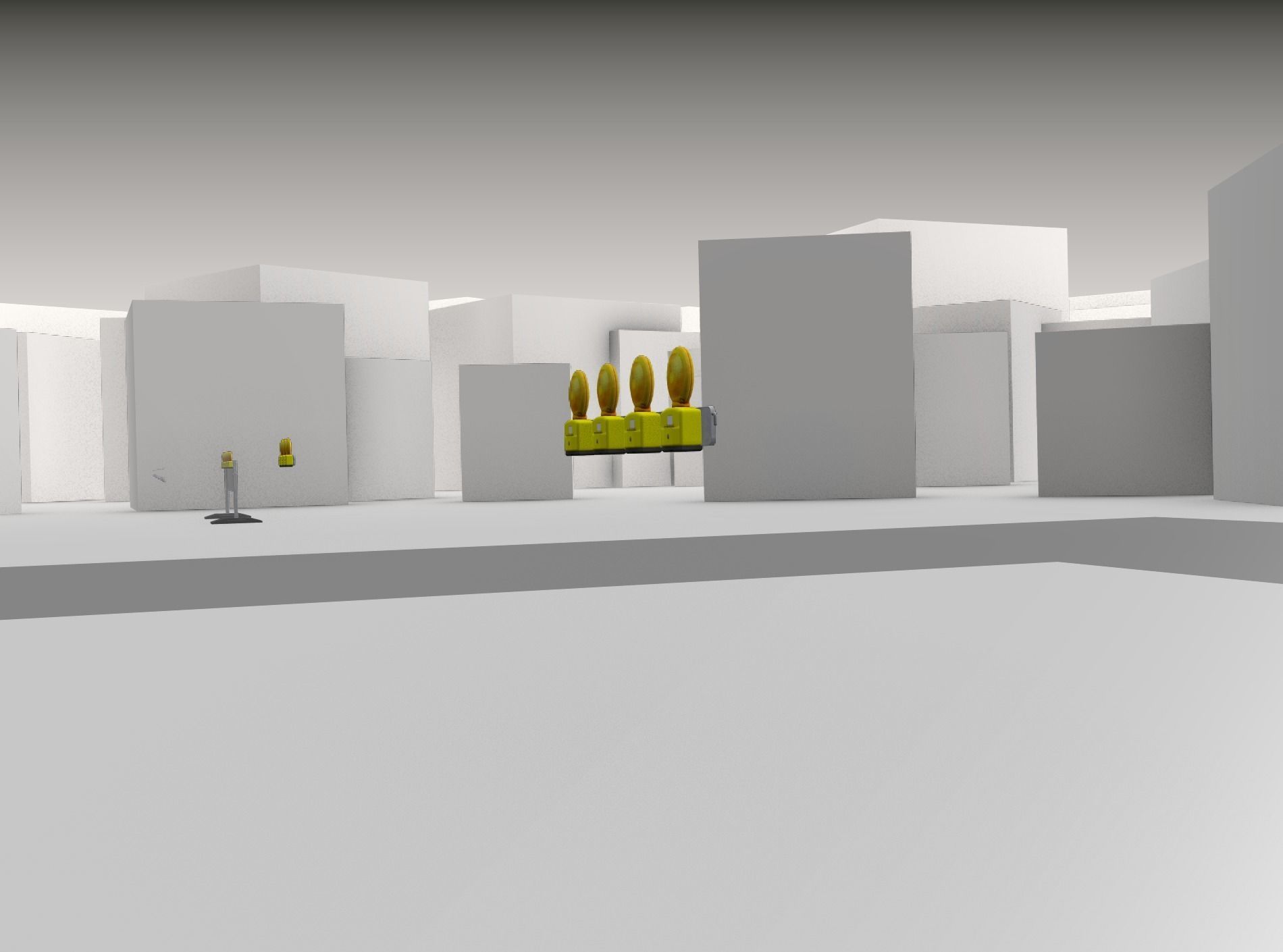 Construction Barrier 4 with warning lights 600-31 100x1200mm Low-poly 3D model_32