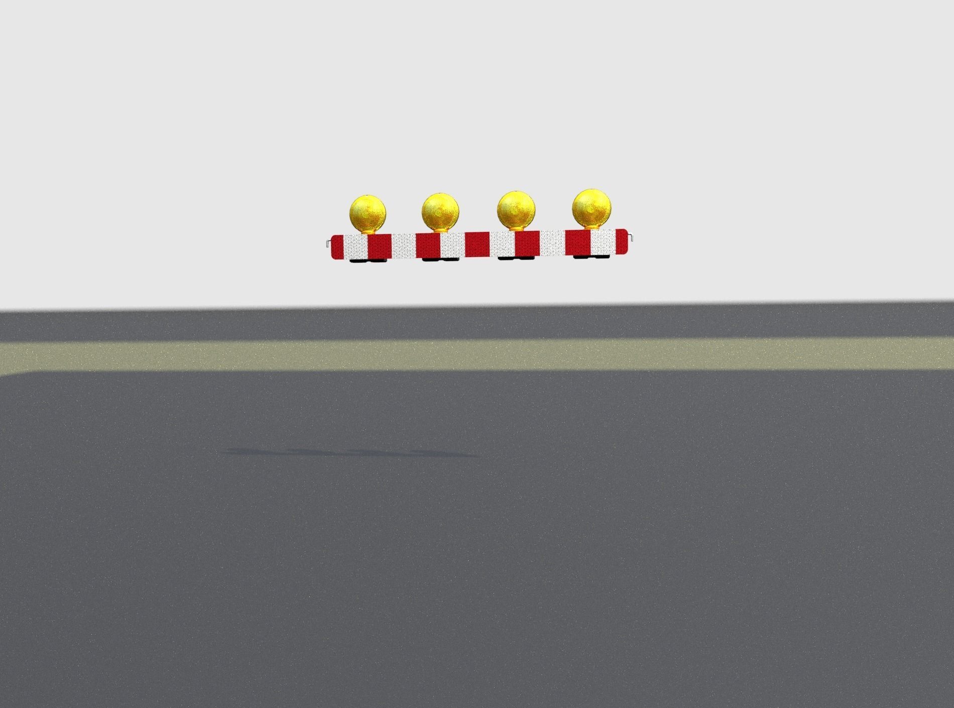 Construction Barrier 4 with warning lights 600-31 100x1200mm Low-poly 3D model_4