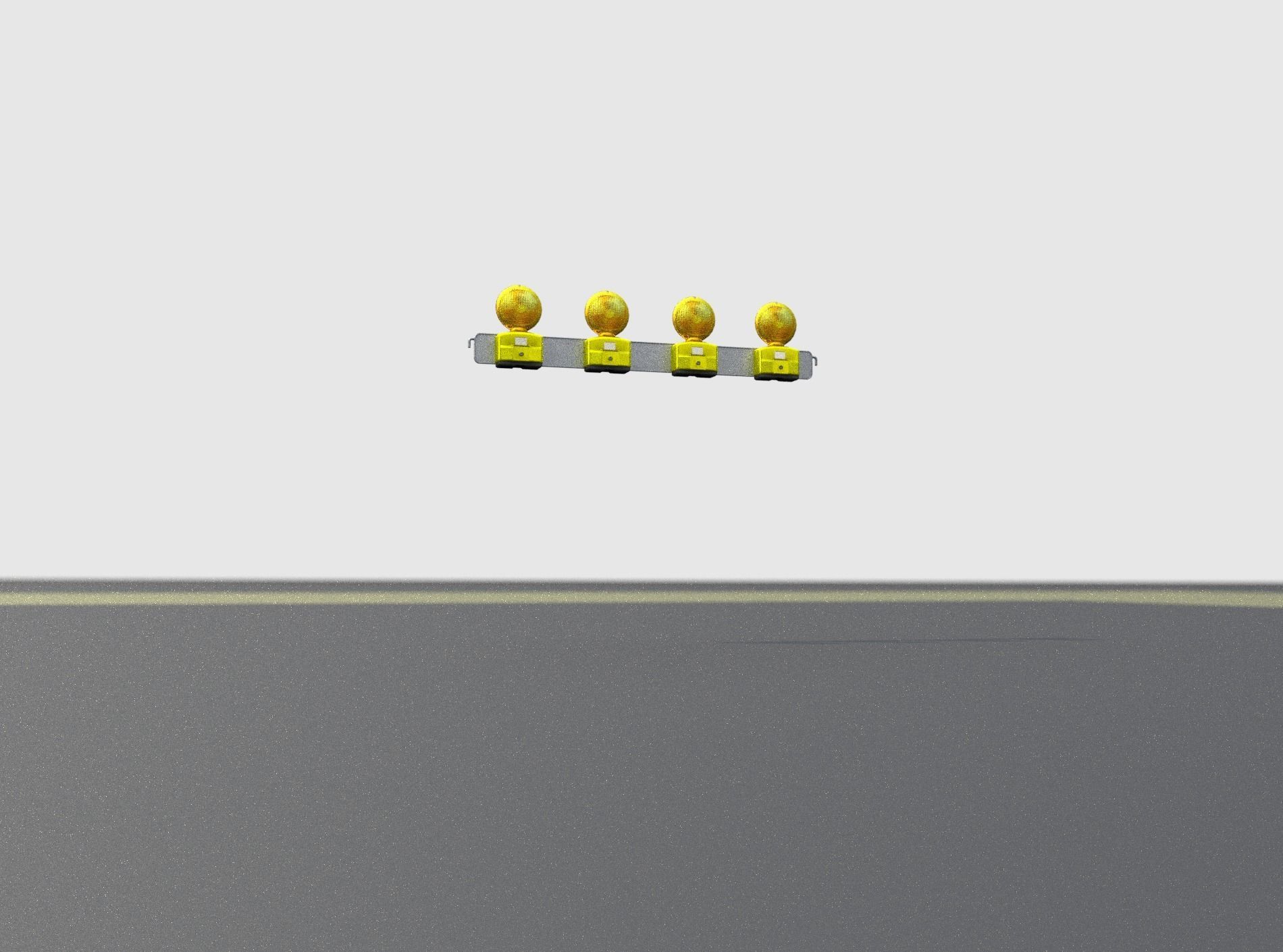 Construction Barrier 4 with warning lights 600-31 100x1200mm Low-poly 3D model_23