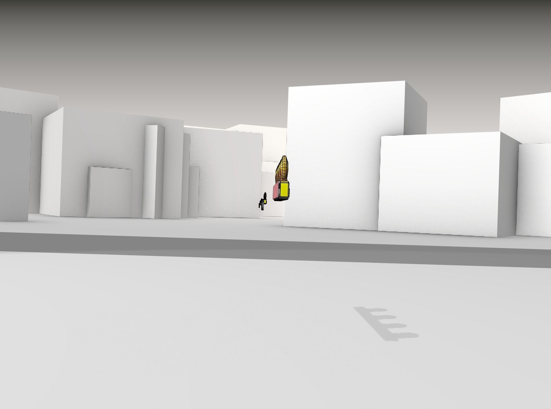 Construction Barrier 4 with warning lights 600-31 100x1200mm Low-poly 3D model_12