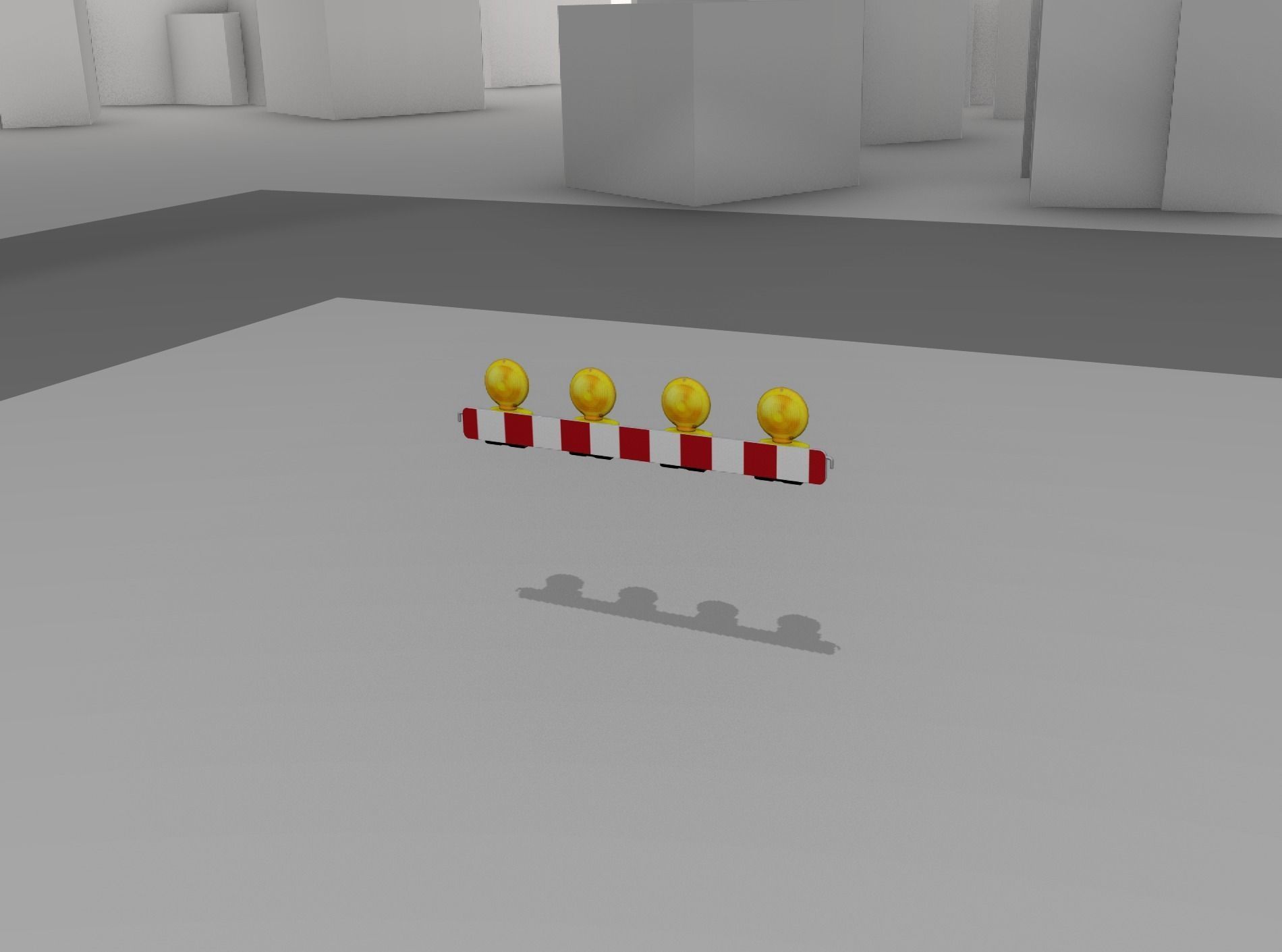 Construction Barrier 4 with warning lights 600-31 100x1200mm Low-poly 3D model_6