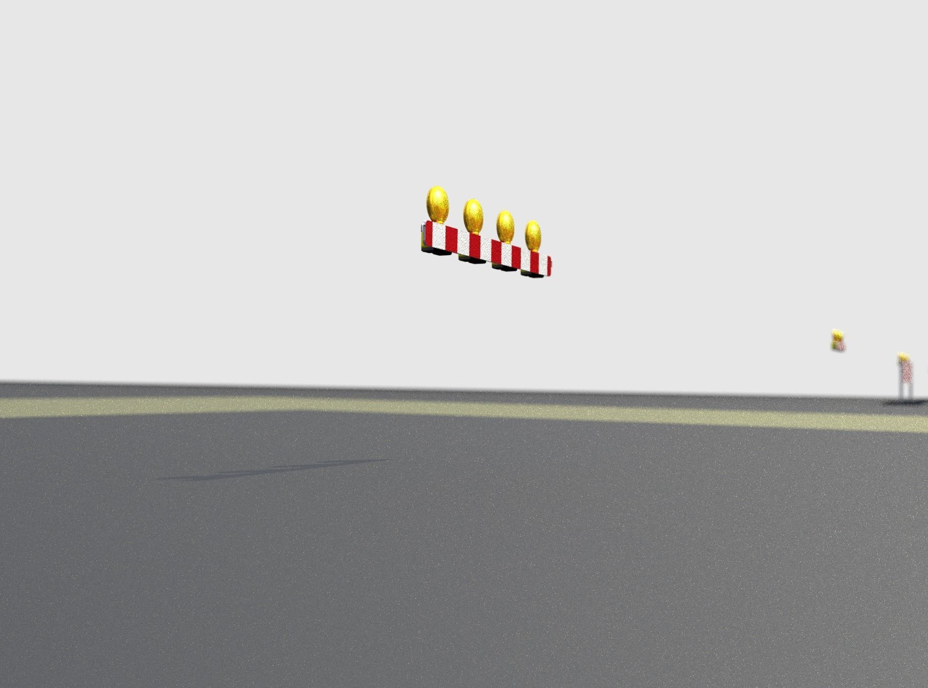 Construction Barrier 4 with warning lights 600-31 100x1200mm Low-poly 3D model_39