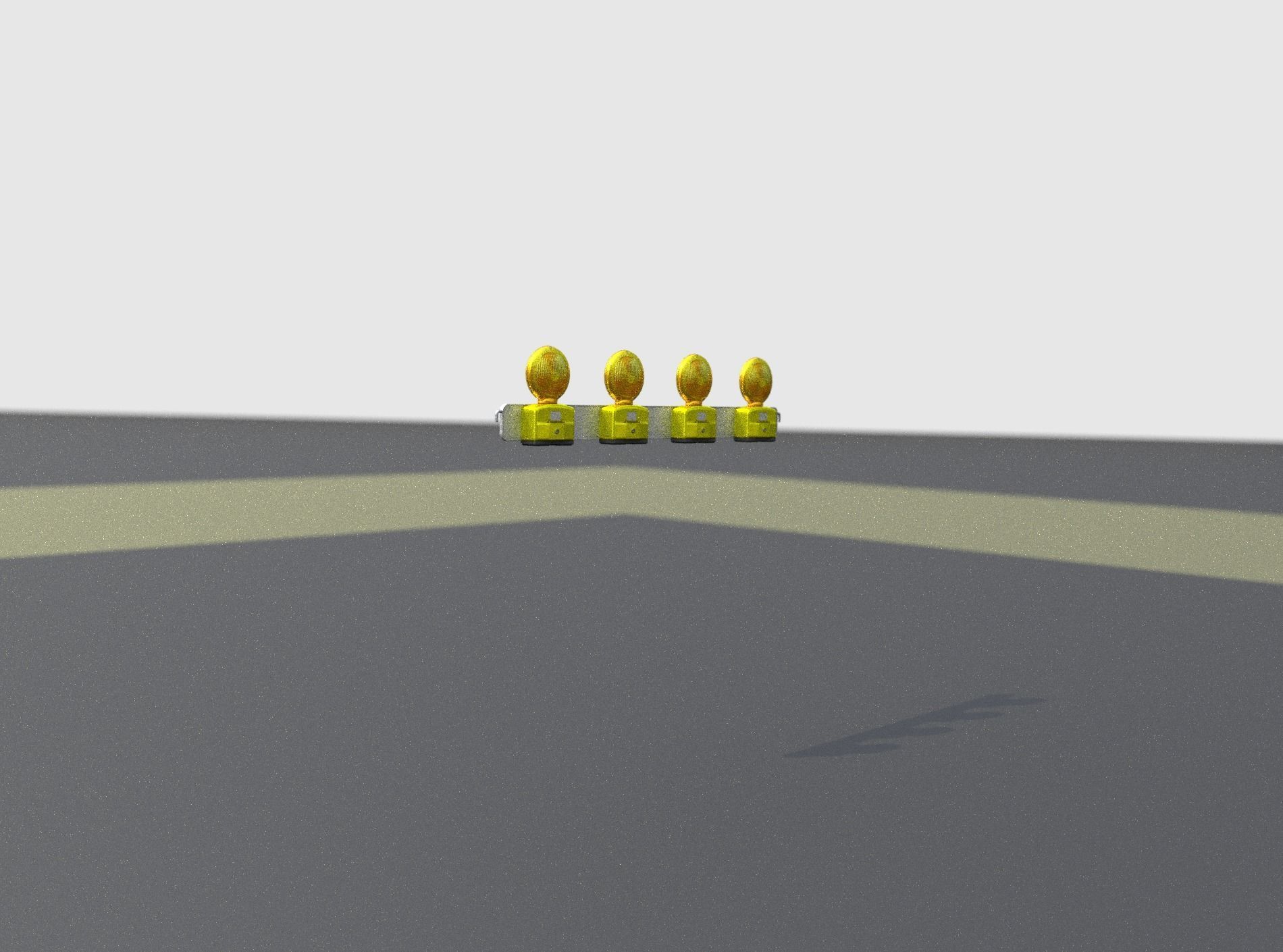 Construction Barrier 4 with warning lights 600-31 100x1200mm Low-poly 3D model_19